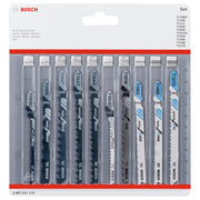 Bosch Professional Jigsaw Blade Set - 10 Pieces for Wood and Metal