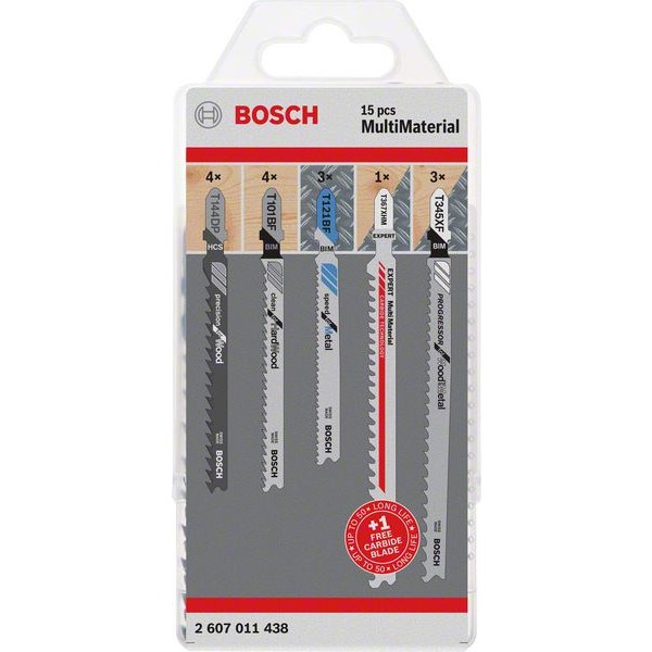 Bosch Professional 15-Piece Multi-Material Set with Carbide Blade
