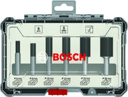 Bosch Professional Router Bit Set 6 pcs Straight 1/4" shank 6-piece Straight Router Bit Set.