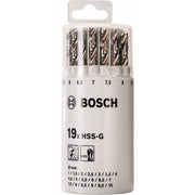 Bosch Professional 19-Piece Metal Drill Bit Set HSS-G, DIN 338, 135 in Plastic Tube (1-10mm)