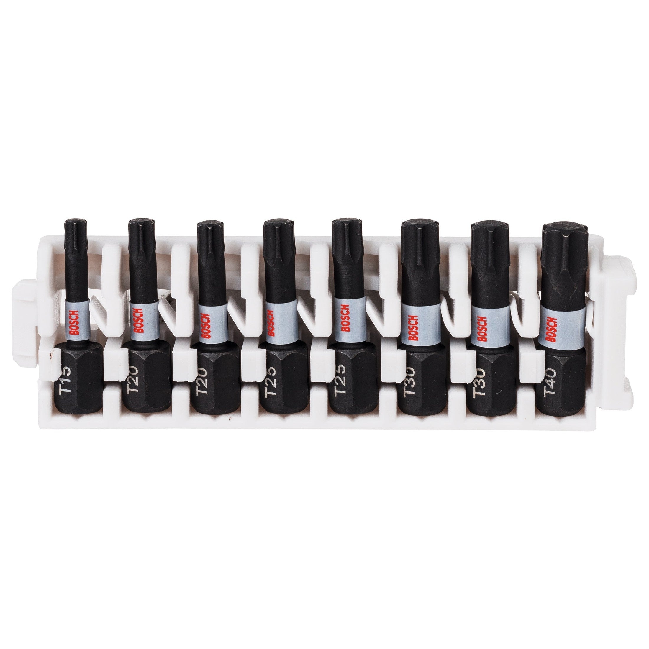 Bosch Professional Impact Screwdriver Bit Insert Pack - 25mm, T15, T20 (x2), T25 (x2), T30 (x2), T40 - Pick & Clic