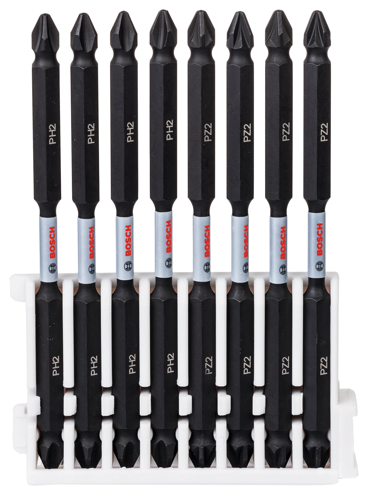 Bosch Professional Double Ended Bit Pack - 110mm, 4x PH2, 4x PZ2 - Pick & Clic Impact