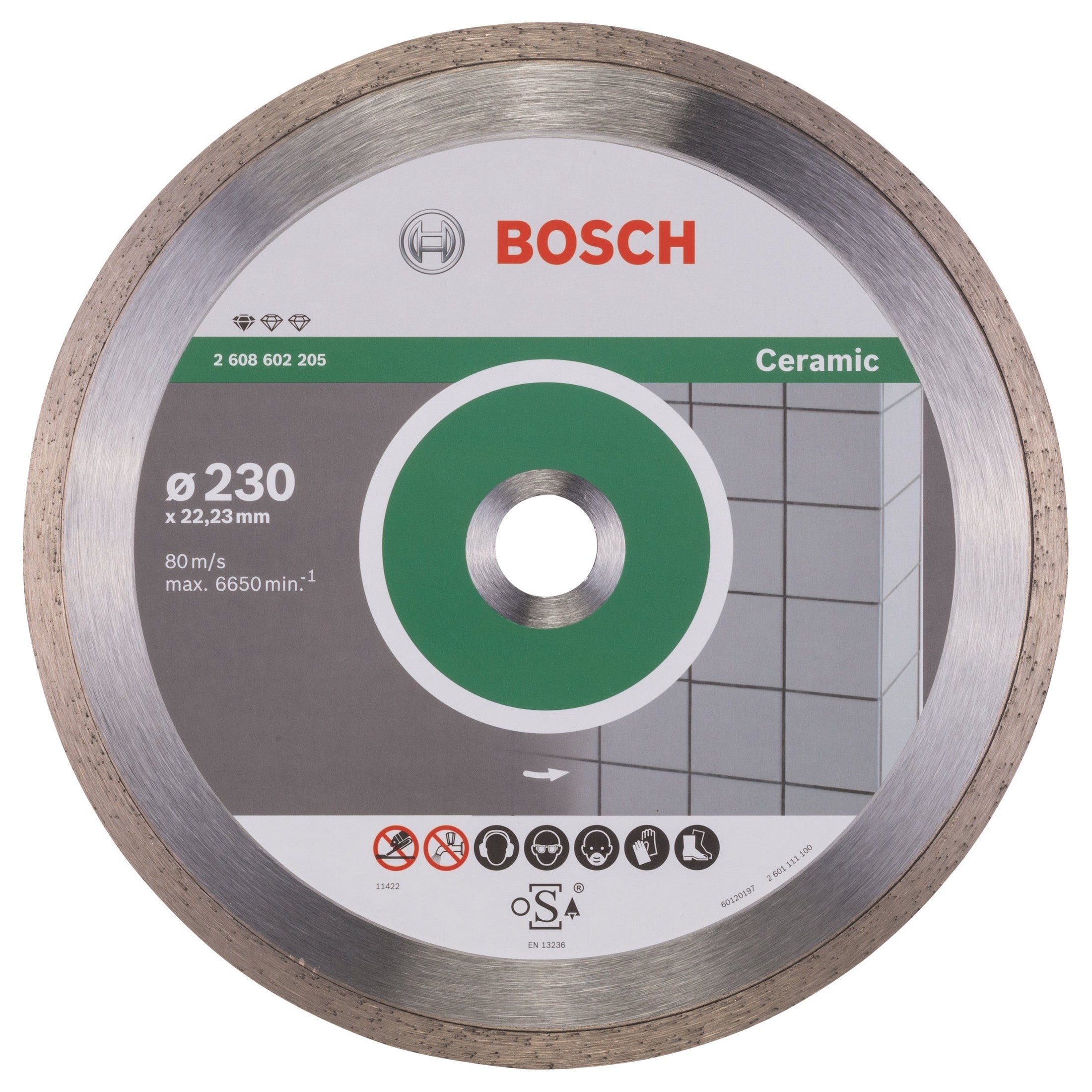 Bosch Professional Ceramic Diamond Cutting Disc - 230mm x 22.23mm x 1.6mm x 7mm Standard