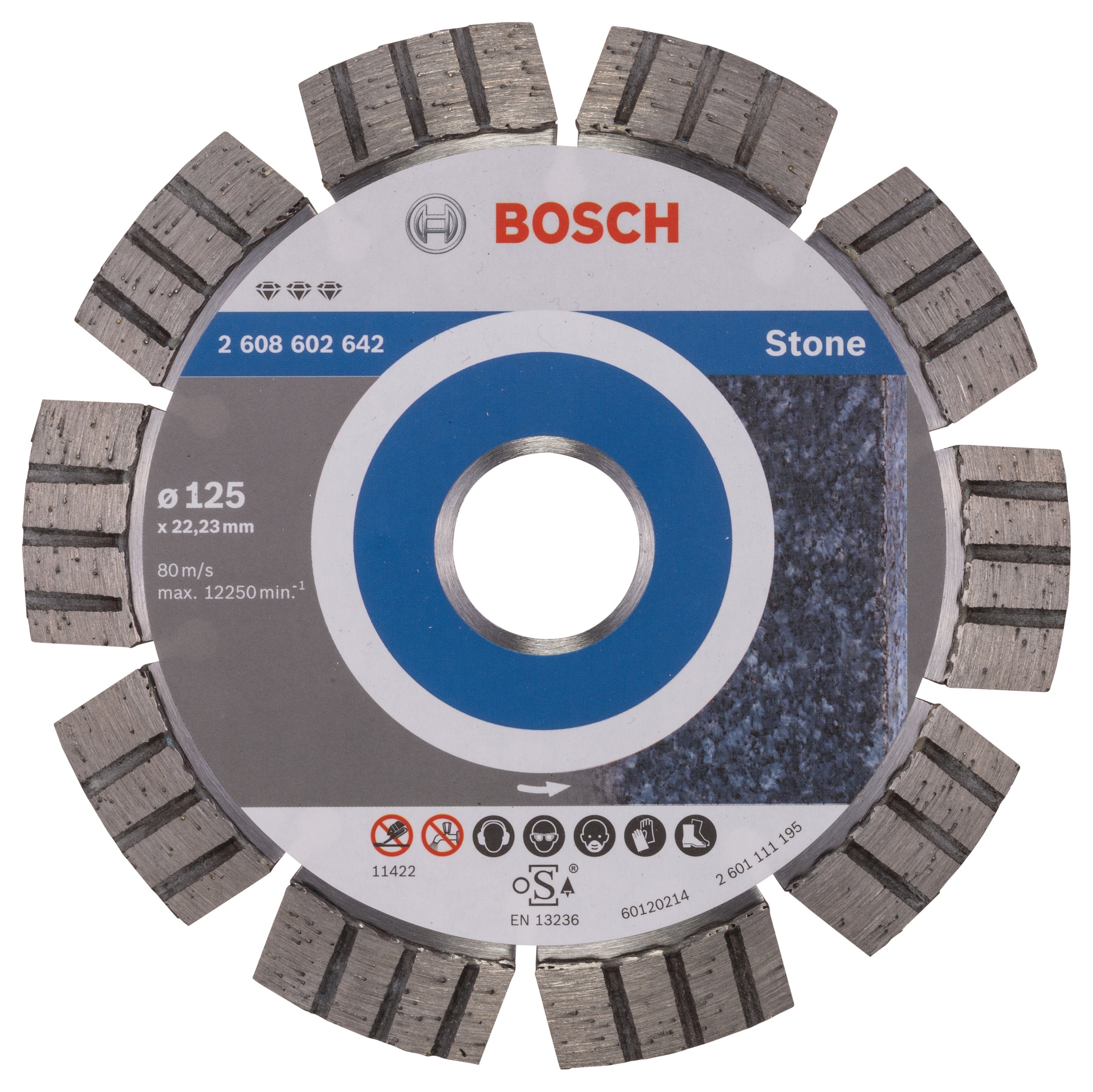 Bosch Professional Diamond Cutting Disc - Best for Stone - 125 x 22.23 x 2.2 x 12 mm
