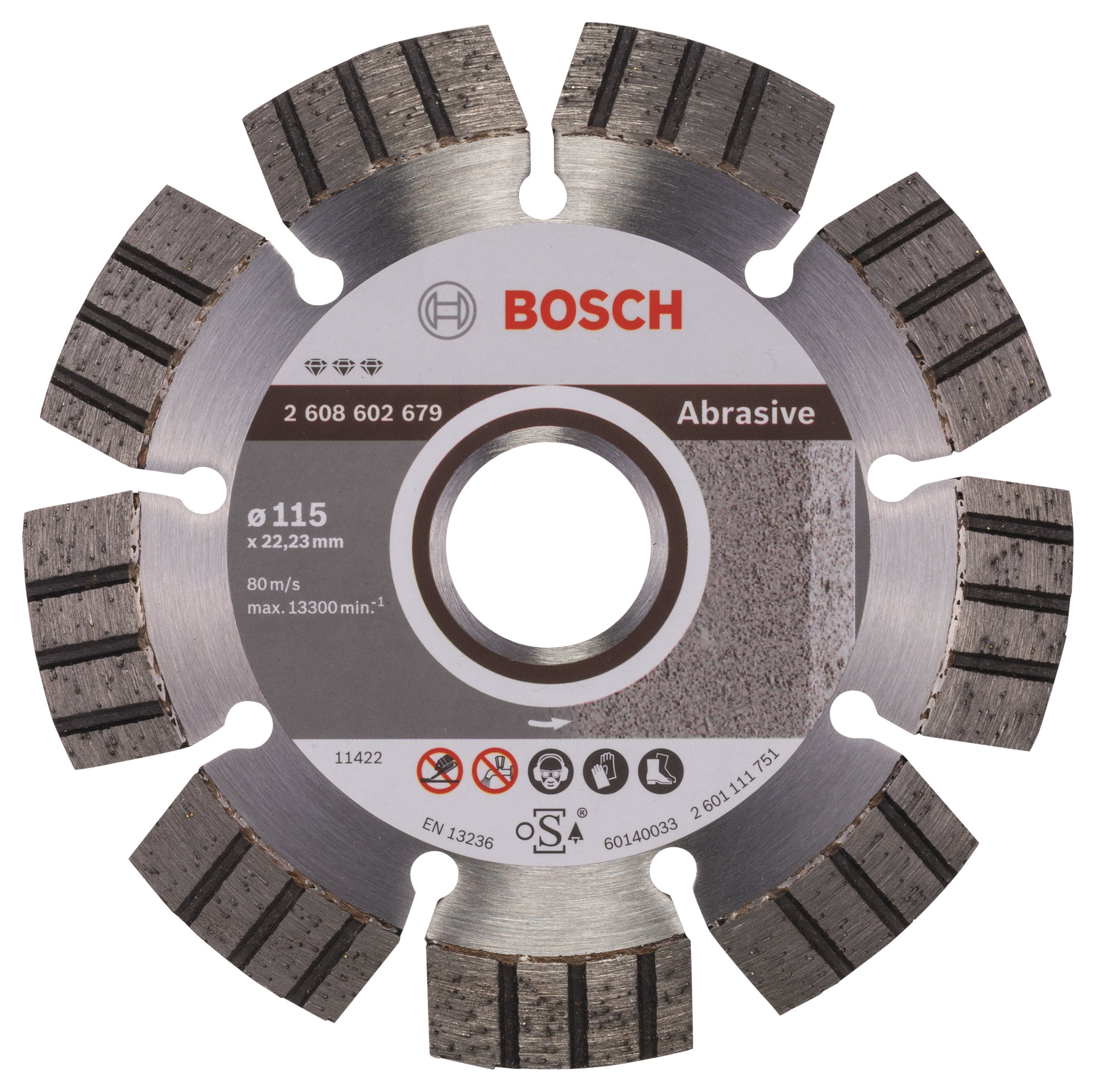 Bosch Professional Diamond Cutting Disc - Best for Abrasive - 115 x 22.23 x 2.2 x 12 mm