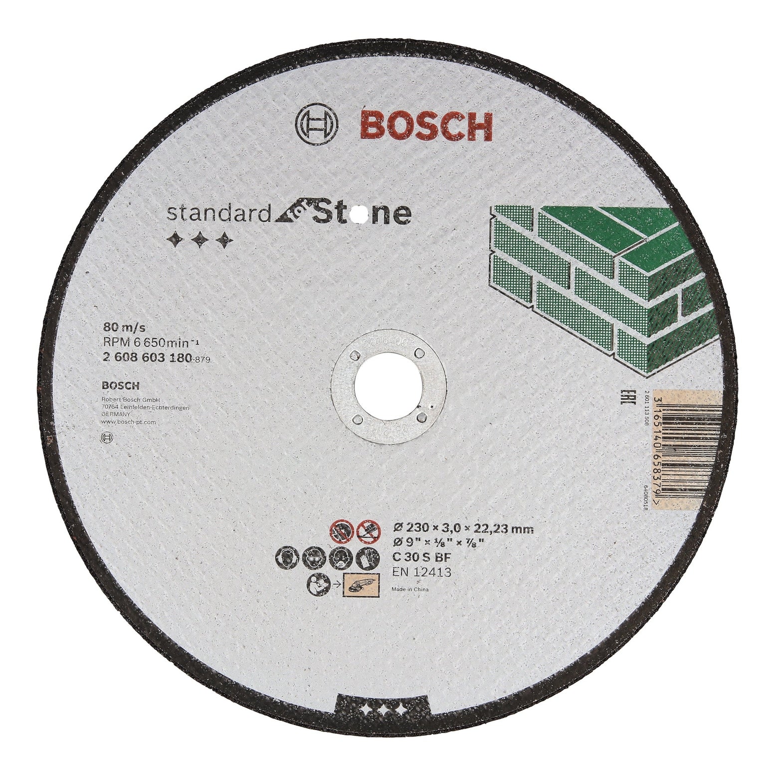 Bosch Professional Stone Straight Cutting Disc C 30 S BF - 230mm x 22.23mm x 3.0mm