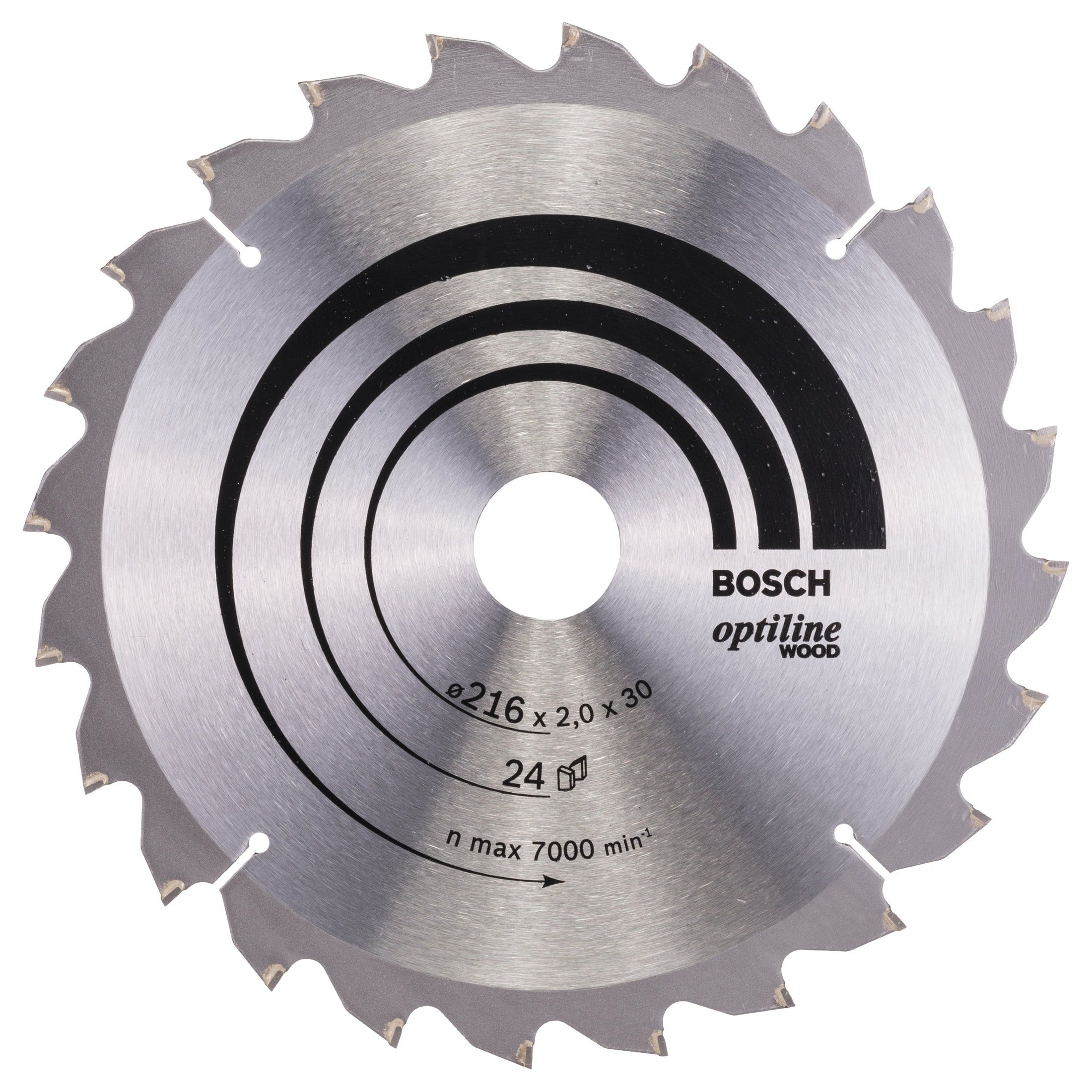 Bosch Professional Optiline Wood Circular Saw Blade - 216mm x 30mm x 2.0mm, 24 Teeth