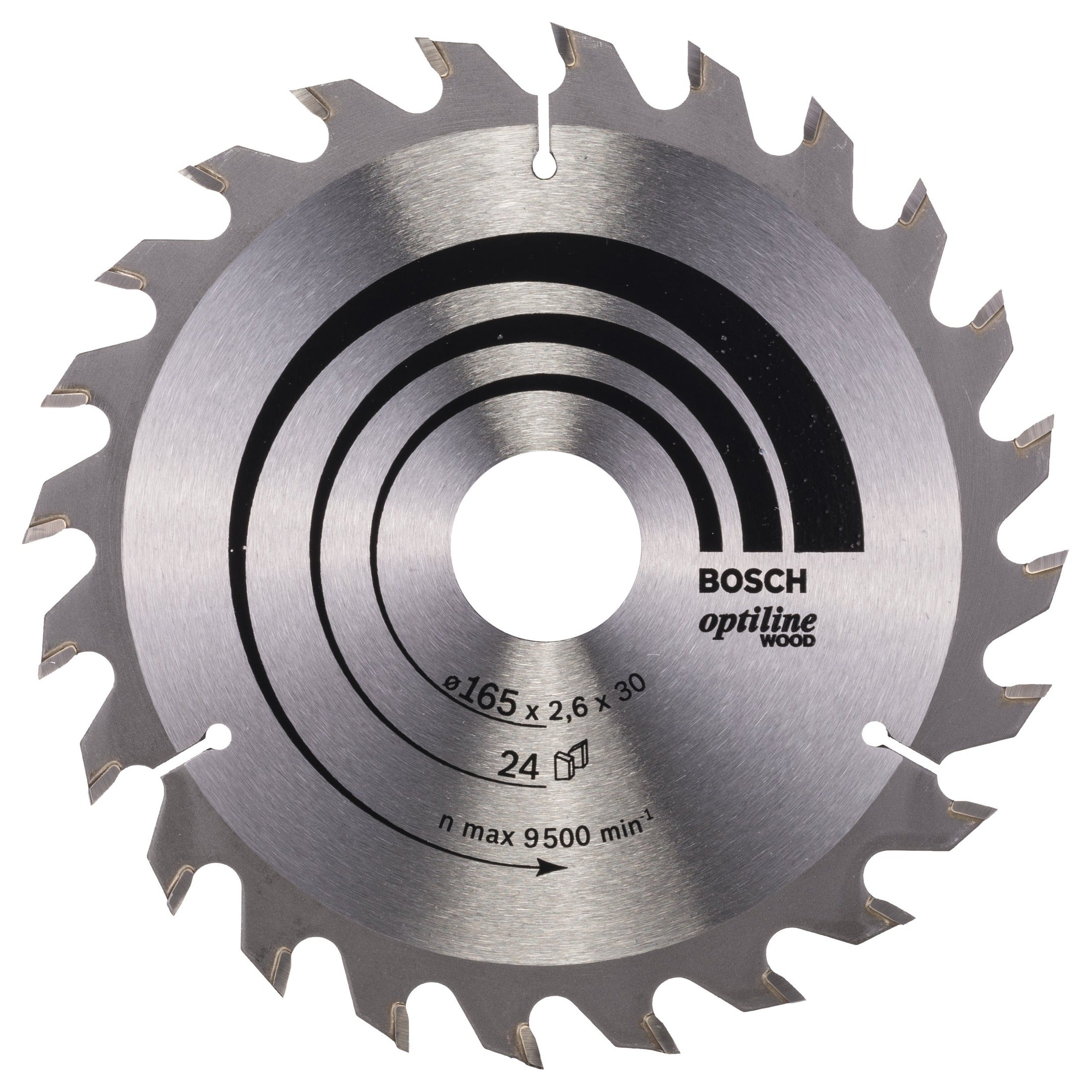 Bosch Professional Optiline Wood Circular Saw Blade - 165 x 30 x 2.6 mm, 24 Teeth