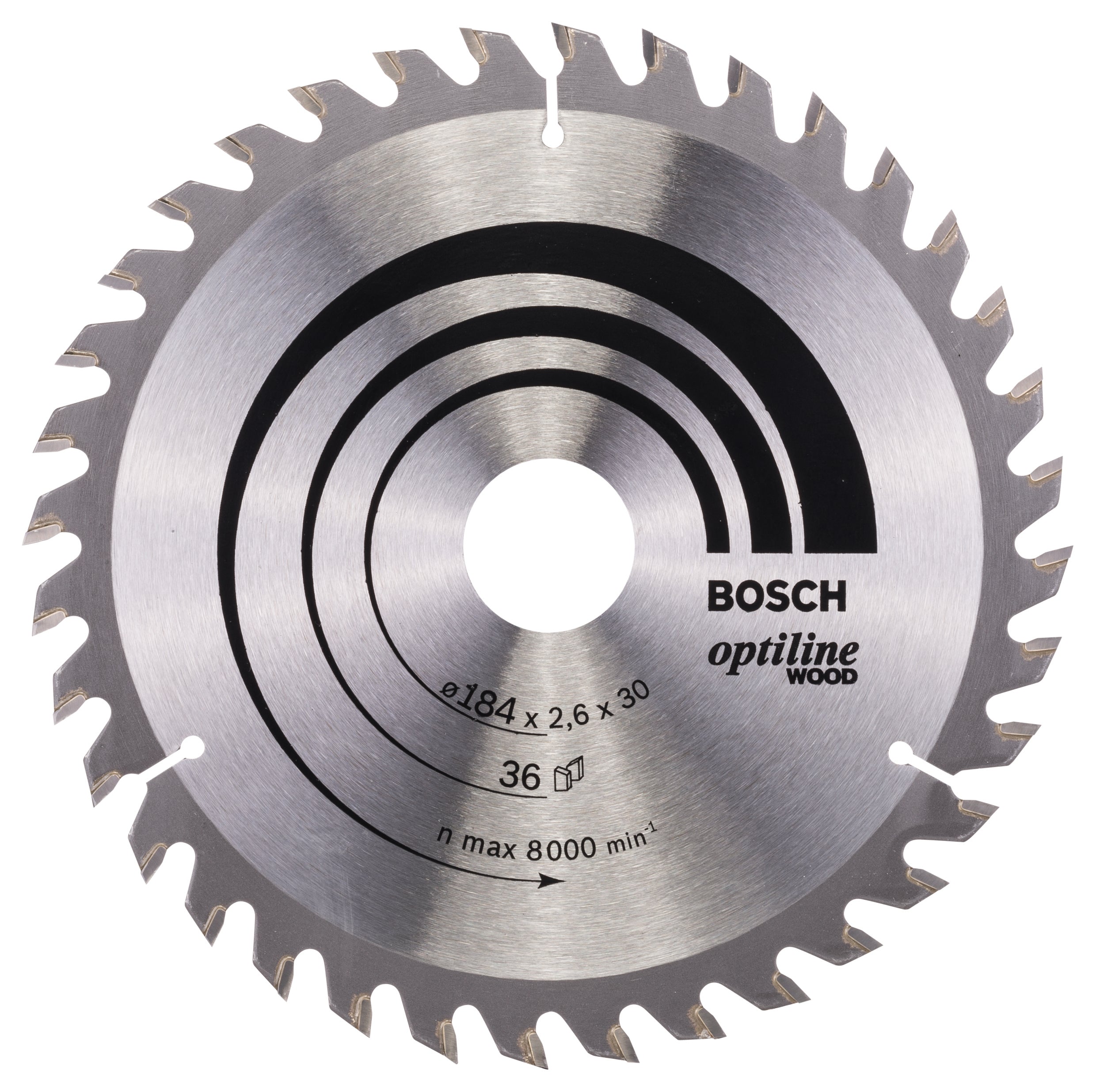 Bosch Professional Optiline Wood Circular Saw Blade - 184 x 30 x 2.6 mm, 36 Teeth