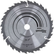 Bosch Professional Speedline Wood Circular Saw Blade - 190 x 20/16 x 2.2 mm, 24 Teeth