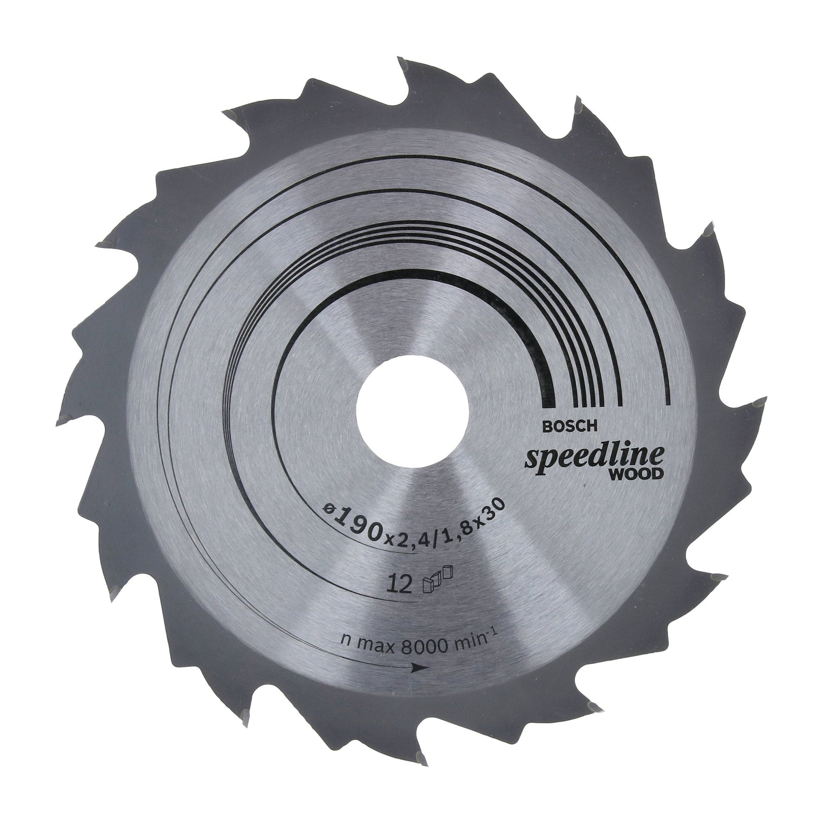 Bosch Professional Speedline Wood Circular Saw Blade - 190 x 30 x 2.4 mm, 12 Teeth