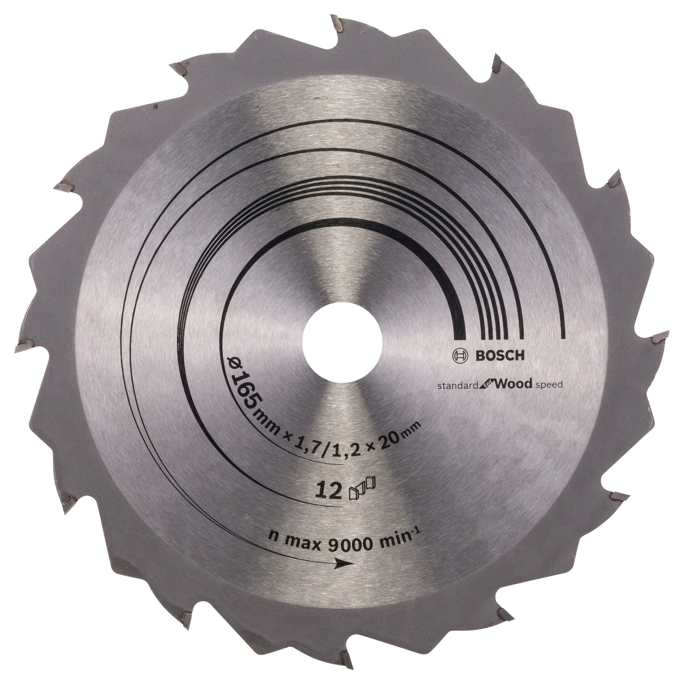 Bosch Professional Speedline Wood Circular Saw Blade - 165 x 20/16 x 1.7 mm, 12 Teeth