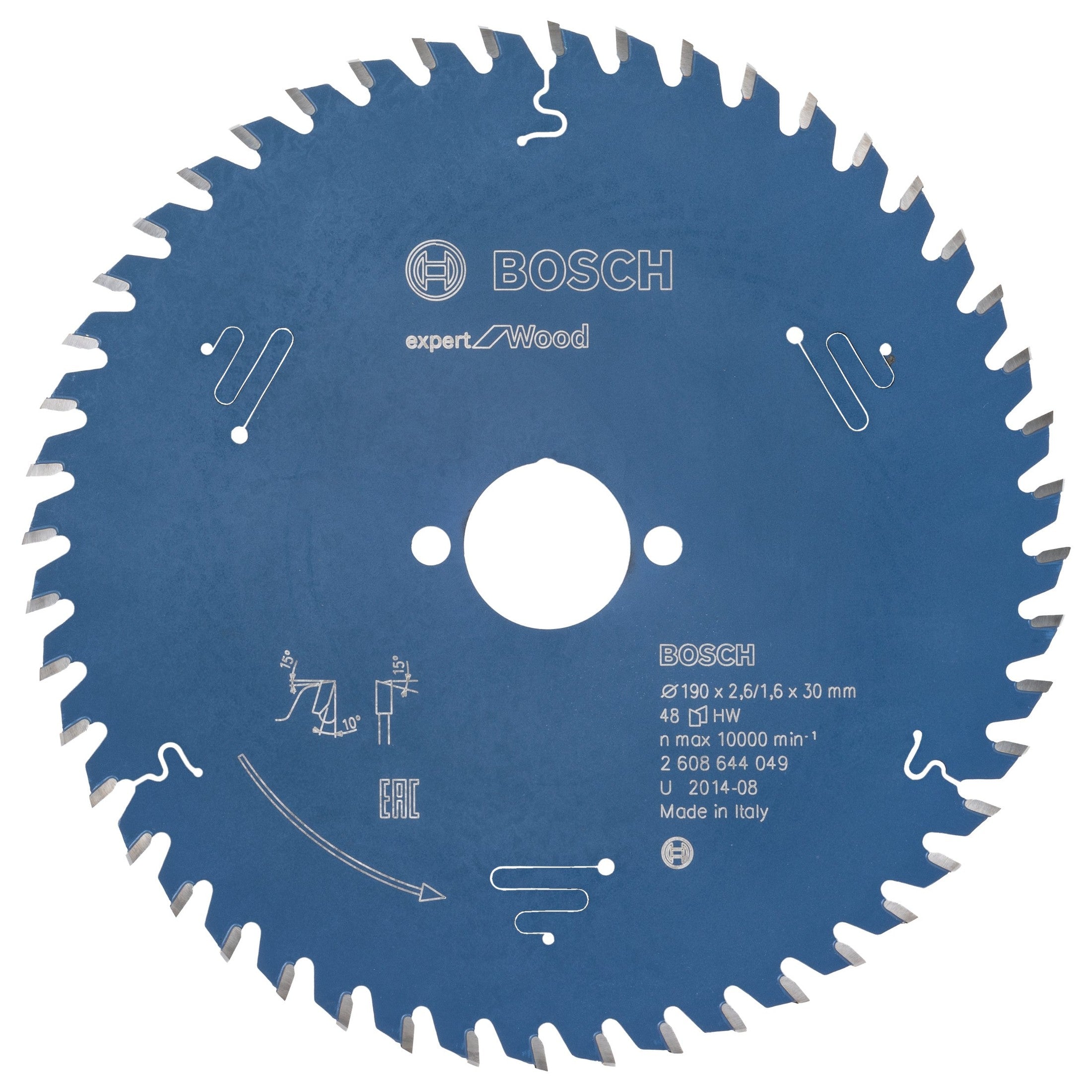Bosch Professional Circular Saw Blade Expert for Wood - 190 x 30 x 2.6 mm, 48 Teeth