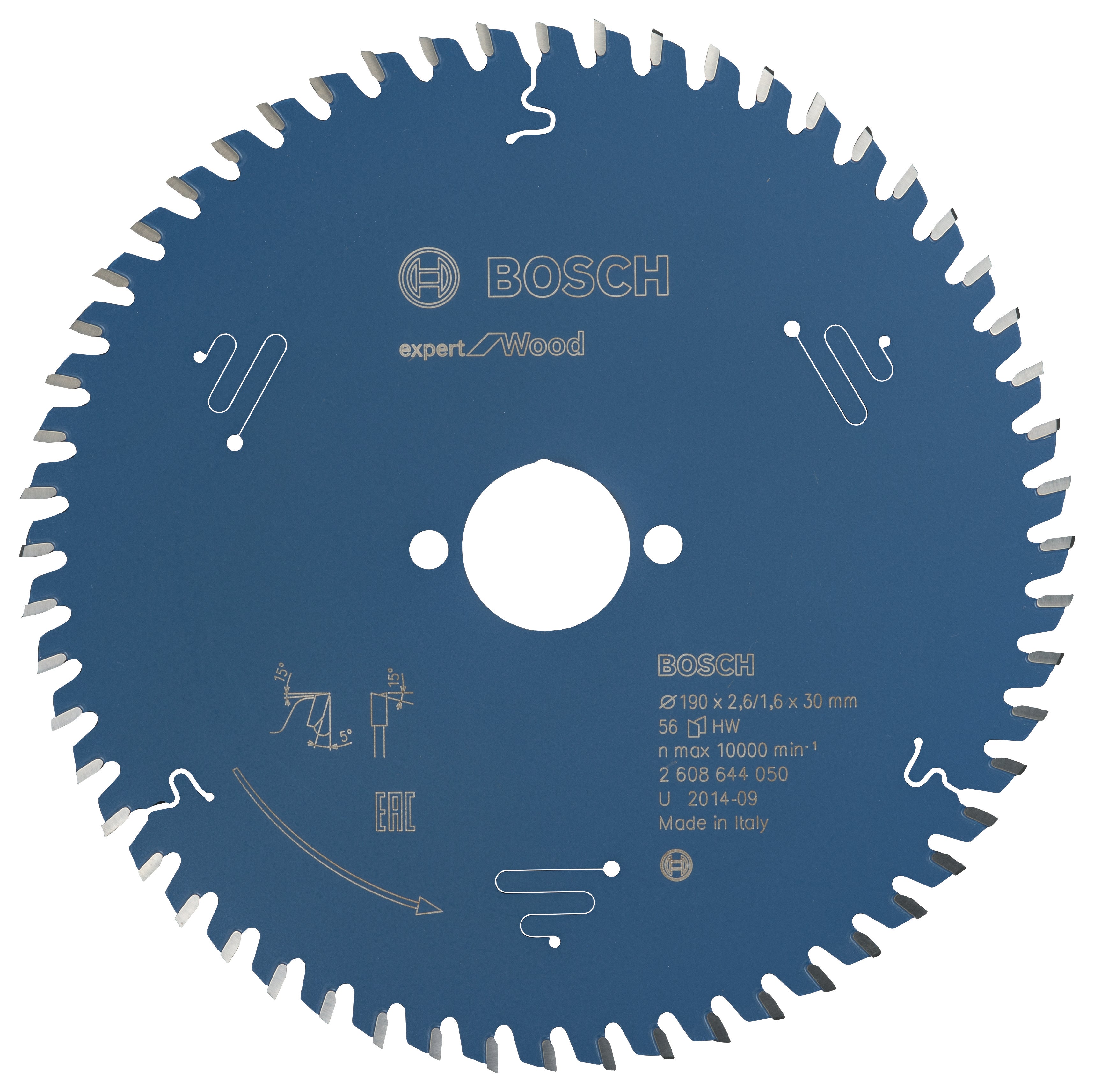Bosch Professional Expert Circular Saw Blade for Wood - 190 x 30 x 2.6 mm, 56 Teeth