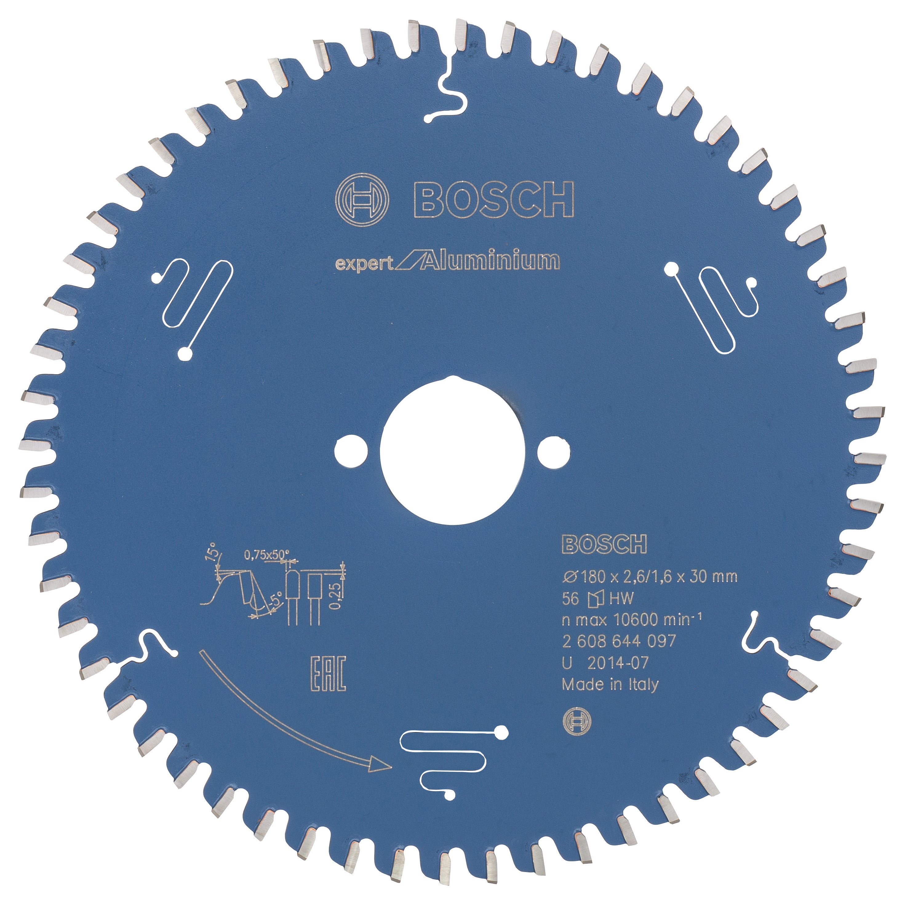 Bosch Professional Circular Saw Blade Expert for Aluminium - 180 x 30 x 2.6 mm, 56 Teeth