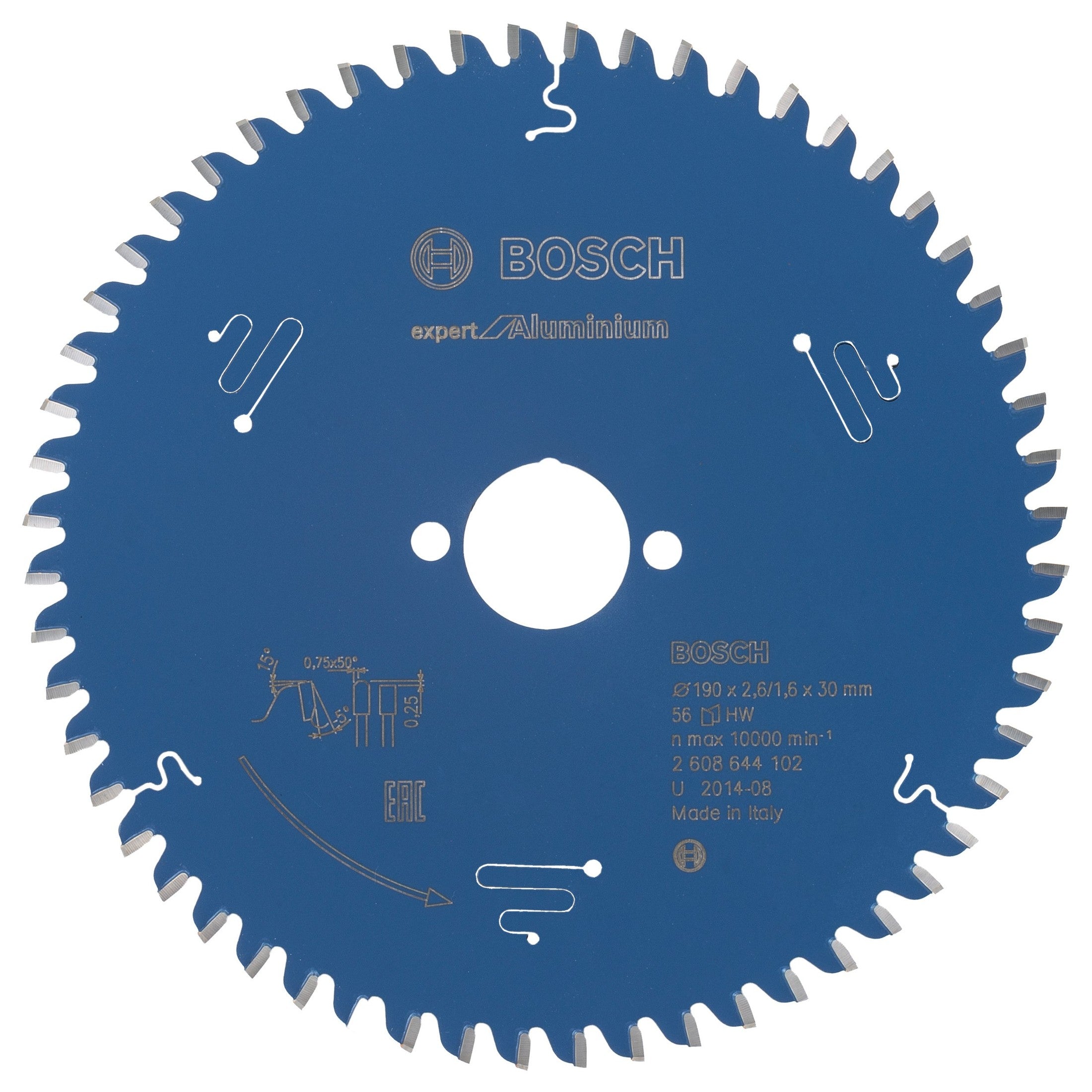 Bosch Professional Circular Saw Blade Expert for Aluminium - 190 x 30 x 2.6 mm, 56 Teeth