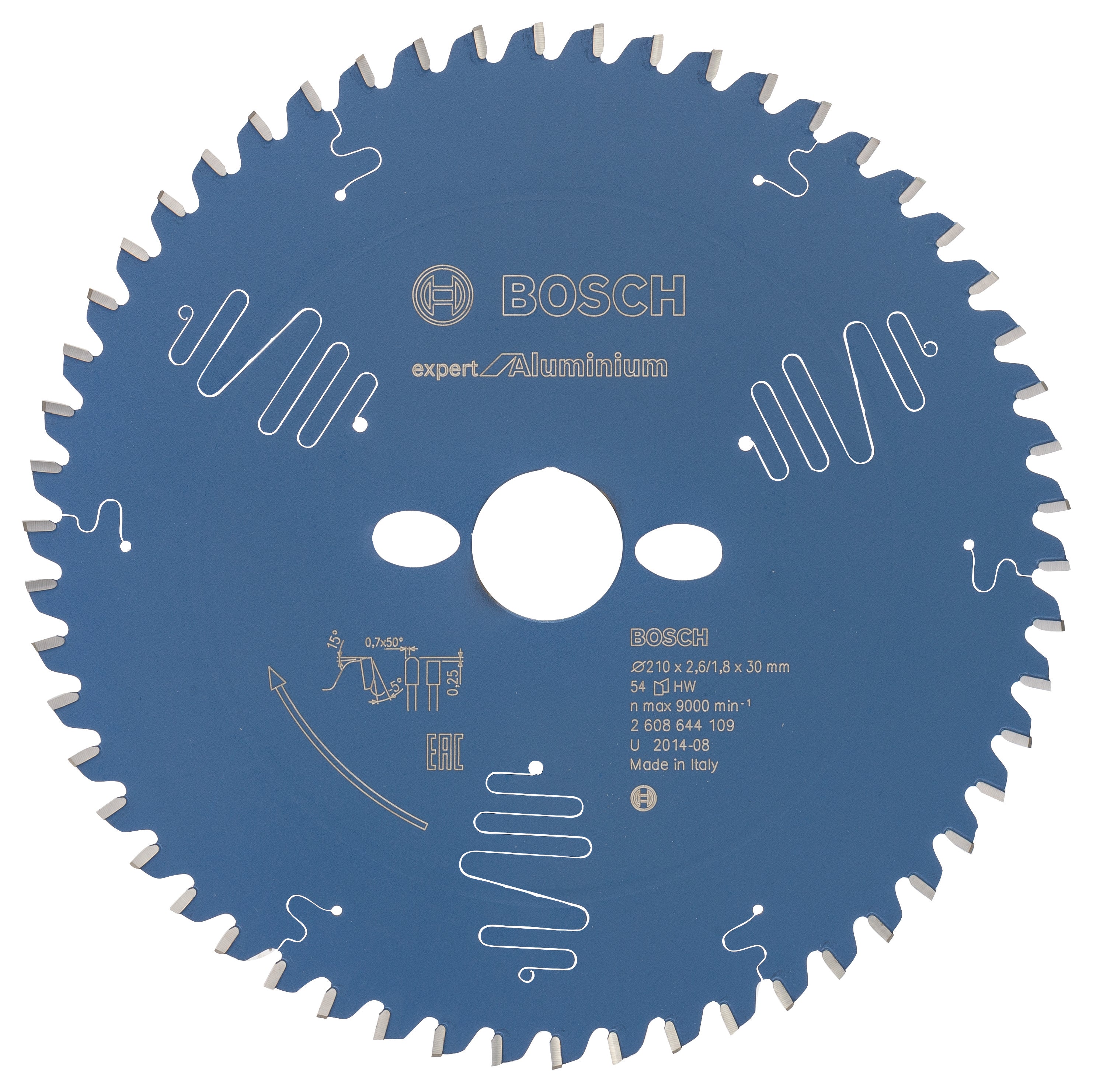 Bosch Professional Expert Circular Saw Blade for Aluminium - 210 x 30 x 2.6mm, 54 Teeth