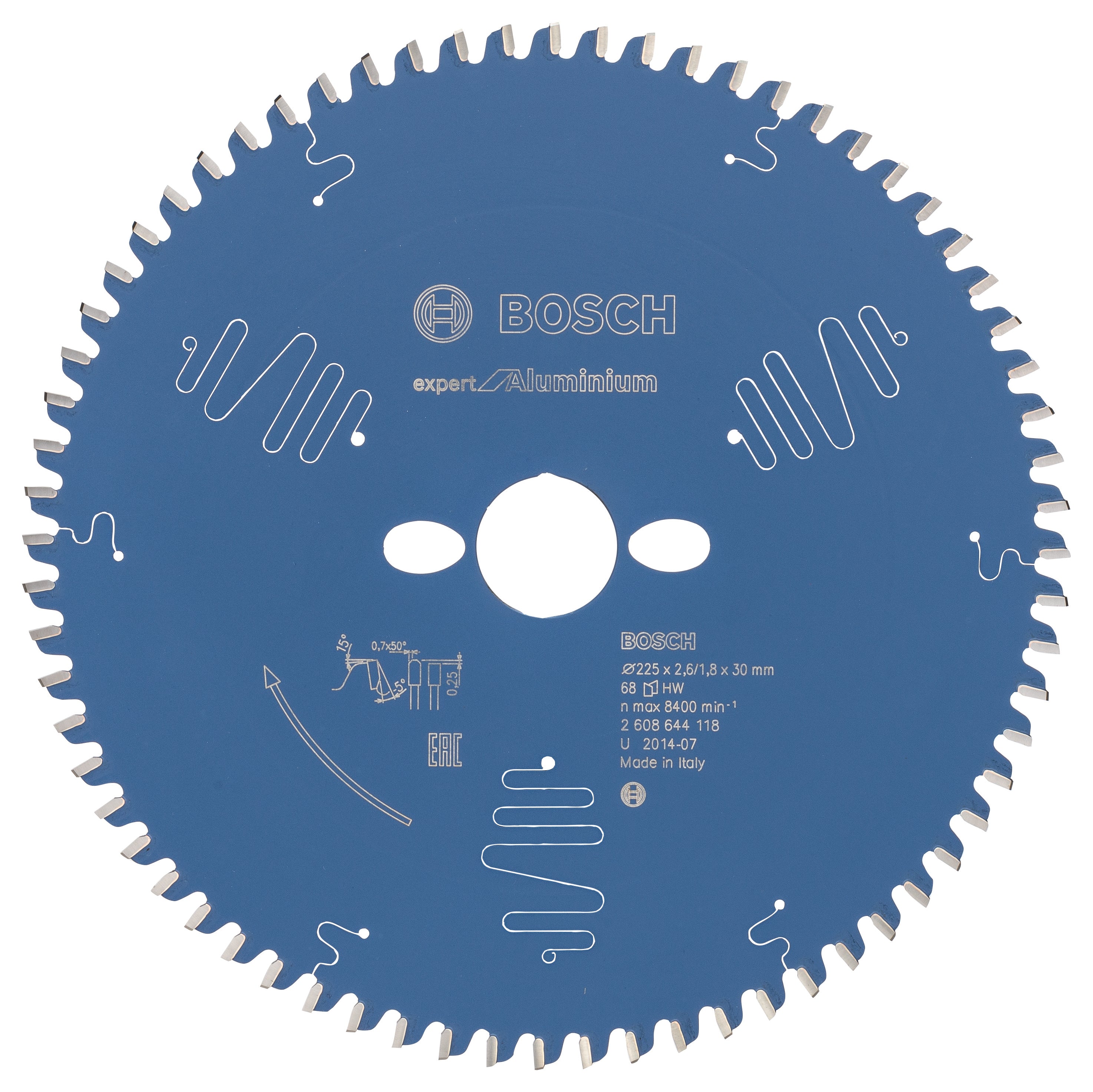 Bosch Professional Circular Saw Blade Expert for Aluminium - 225 x 30 x 2.6 mm, 68 Teeth