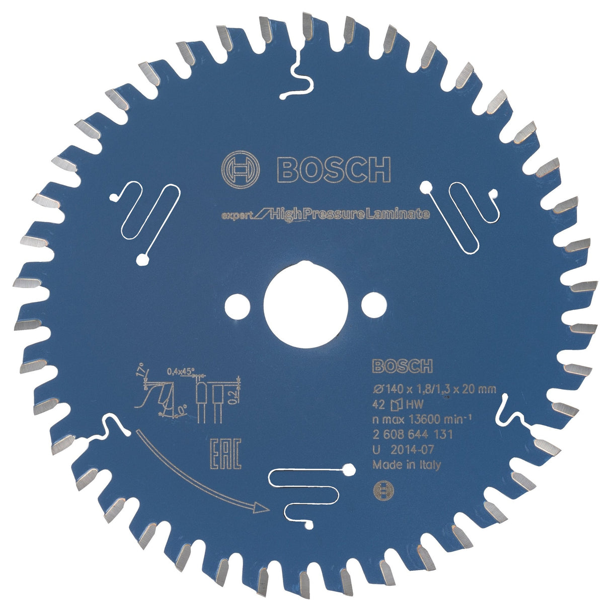 Bosch Professional Expert Circular Saw Blade for High Pressure Laminate - 140 x 20 x 1.8 mm, 42 Teeth
