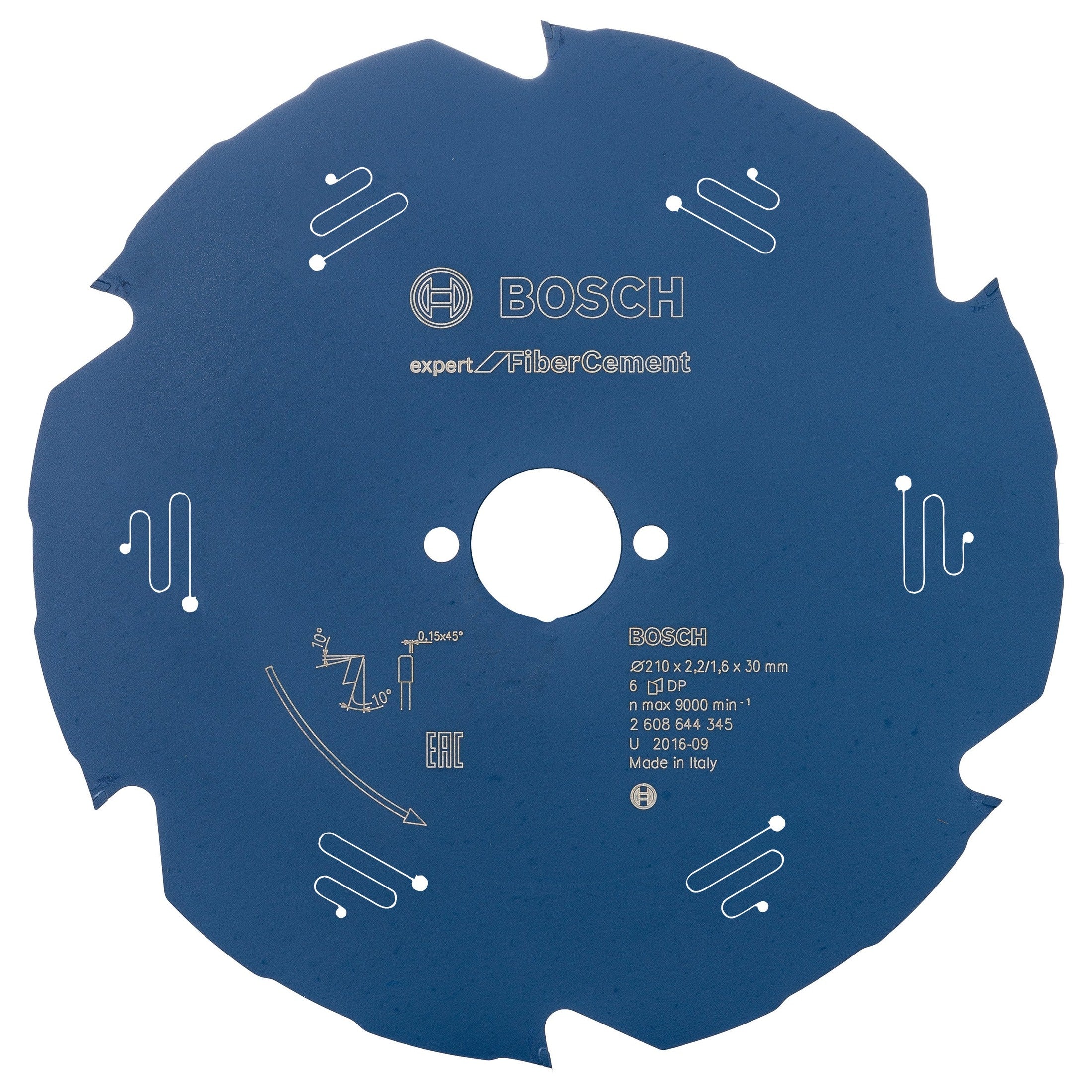 Bosch Professional Fiber Cement Circular Saw Blade - Hand Held - 210x30x2.2x6T