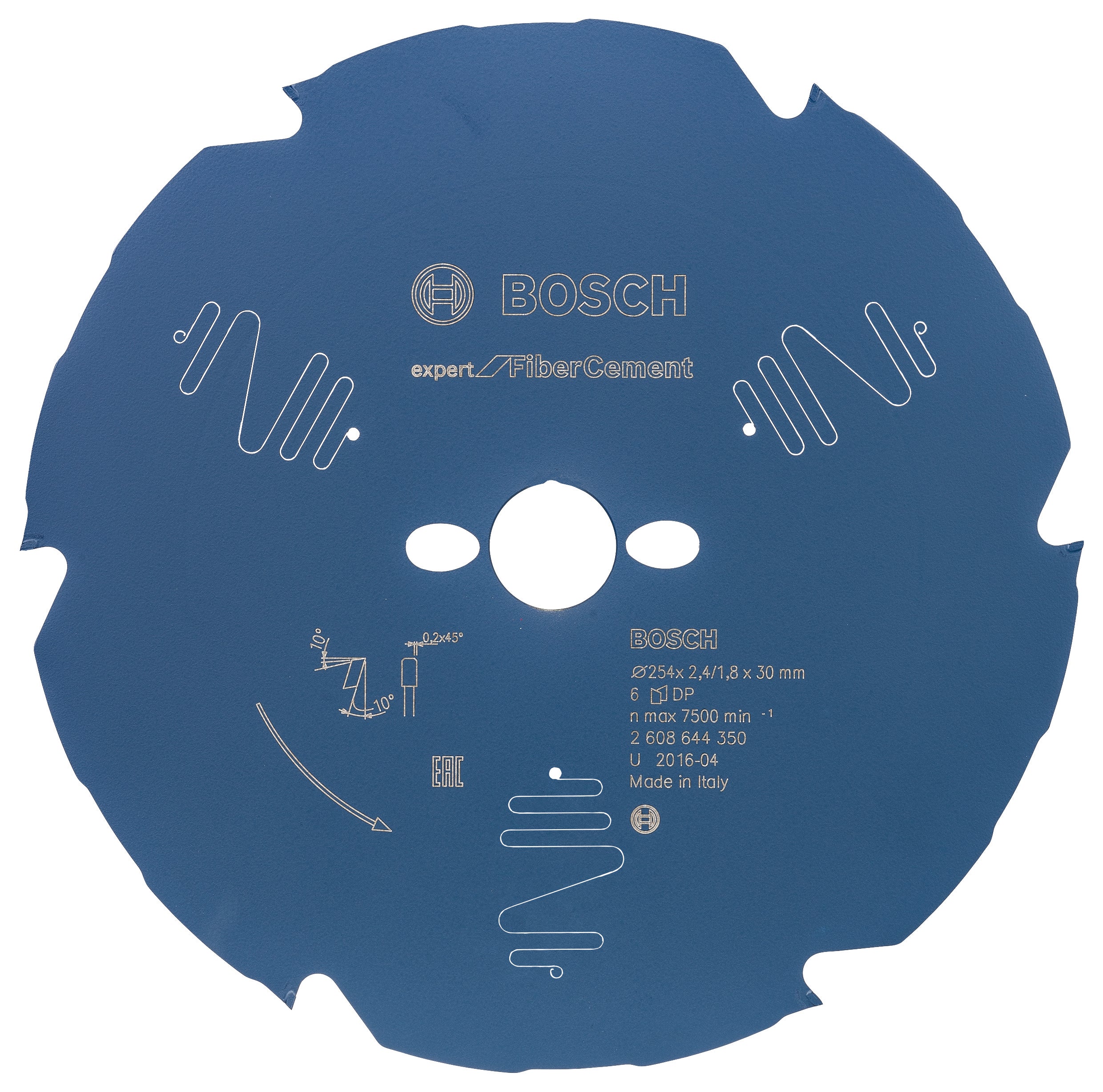 Bosch Professional Expert Fiber Cement Circular Saw Blade for Miter Saw - 254x30x2.4x6T