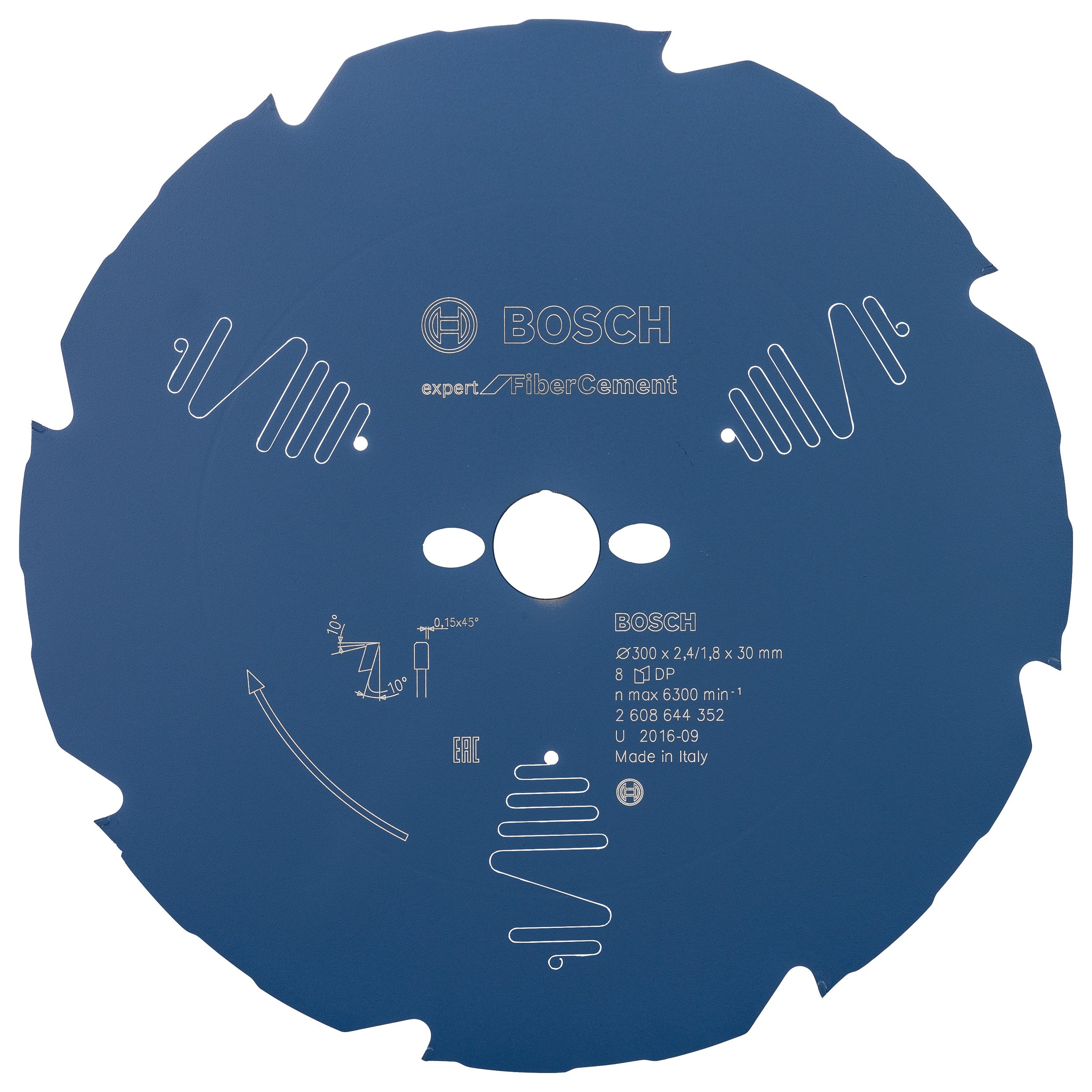 Bosch Professional Fiber Cement Circular Saw Blade for Miter Saw - 300x30x2.4x8T Expert