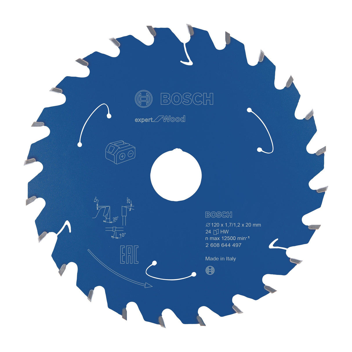 Bosch Professional Expert Circular Saw Blade for Wood - Cordless Saws - 120x1.7/1.2x20 T24