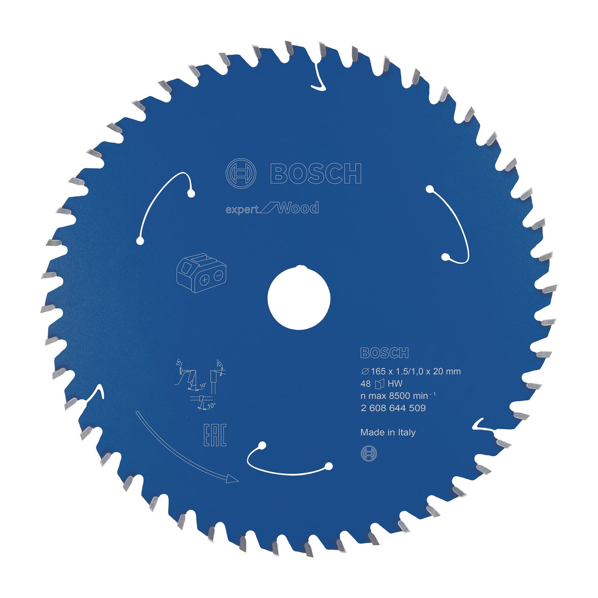 Bosch Professional Expert Circular Saw Blade for Cordless Saws - Wood, 165x1.5/1x20 T48