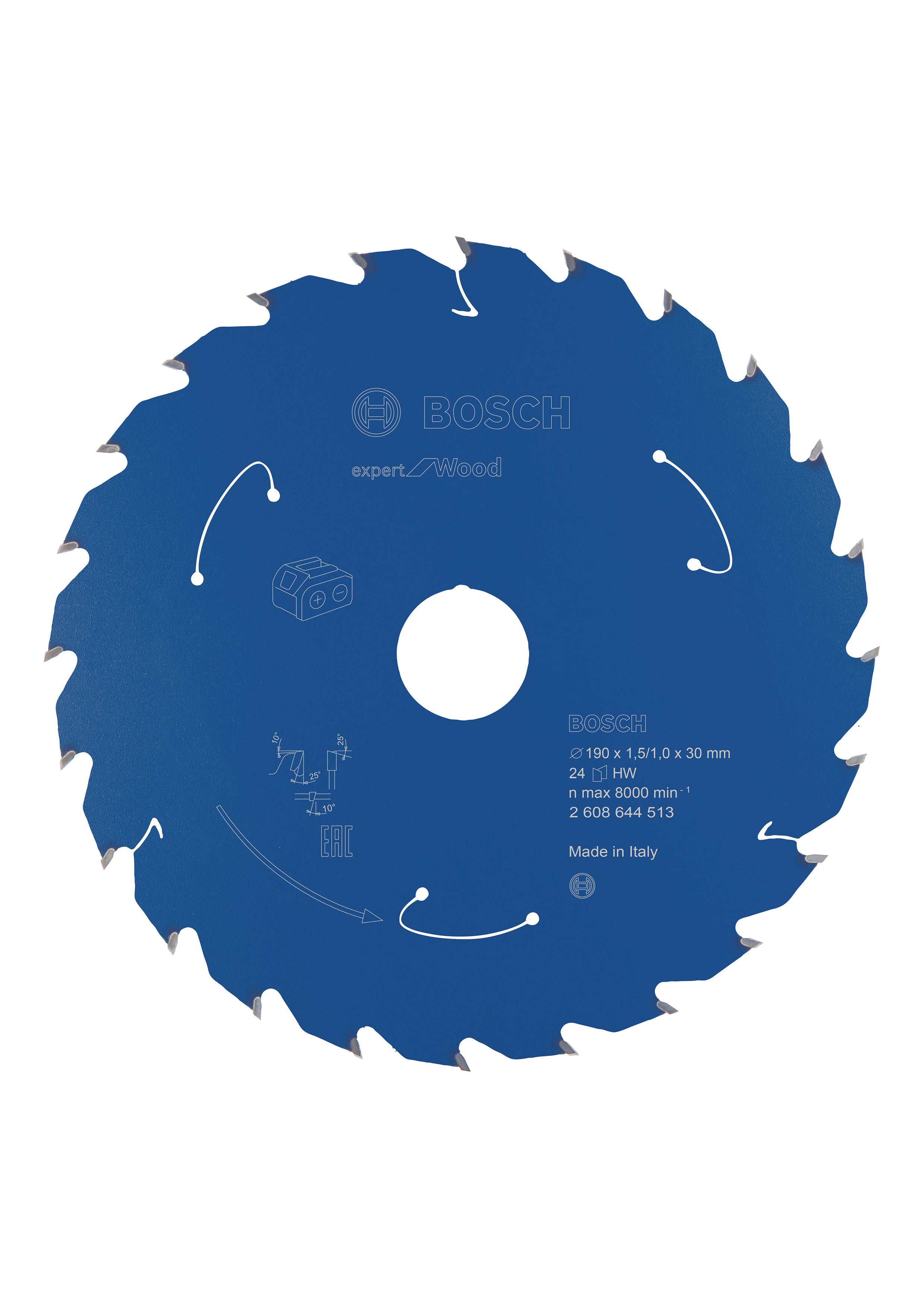 Bosch Professional Expert Circular Saw Blade for Wood - Cordless Saws - 190x1.5/1x30 T24
