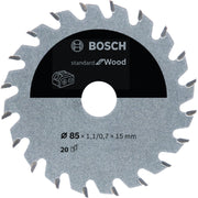 Bosch Professional Circular Saw Blade for Cordless Saws - Standard for Wood - 85x1.1/0.7x15 T20