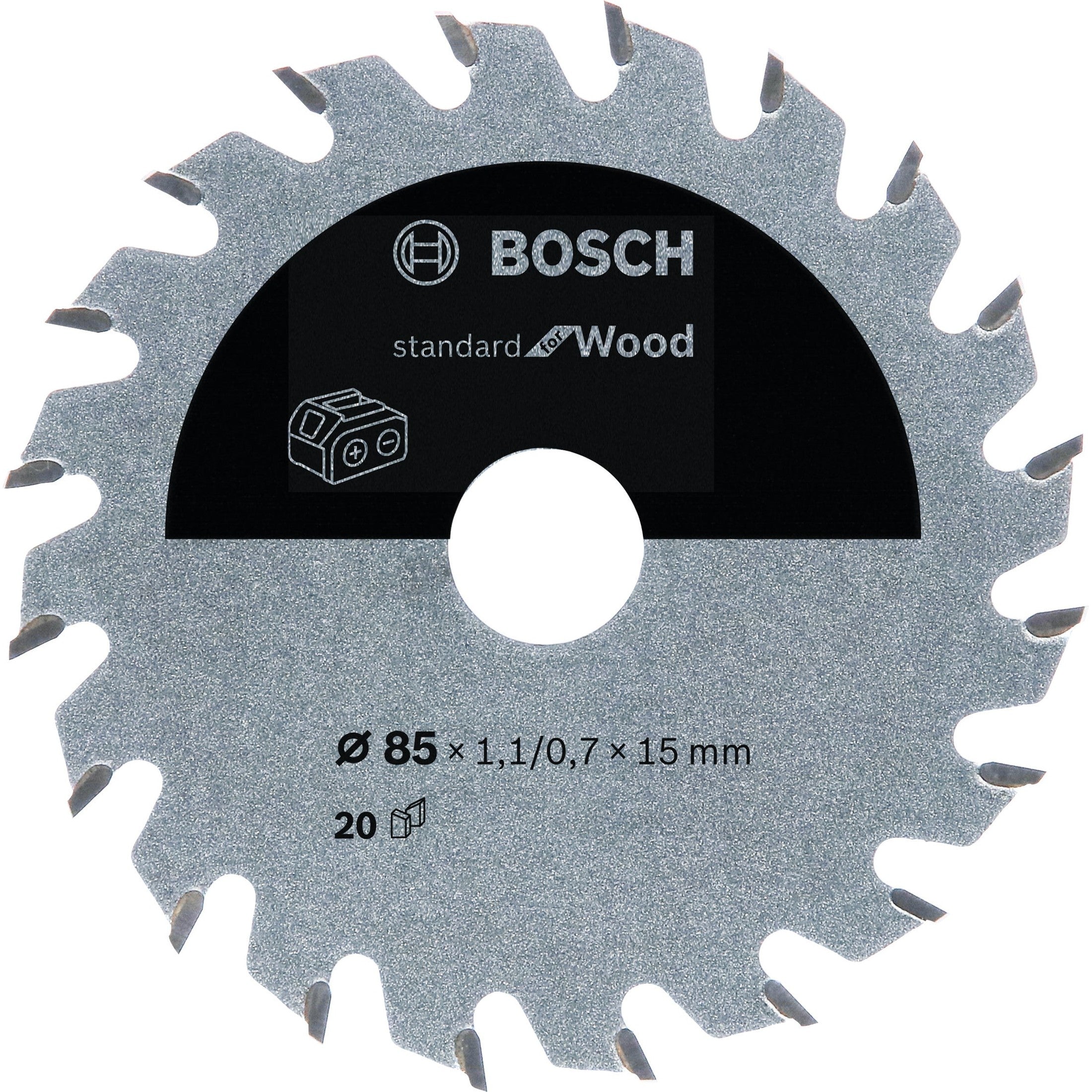 Bosch Professional Circular Saw Blade for Cordless Saws - Standard for Wood - 85x1.1/0.7x15 T20