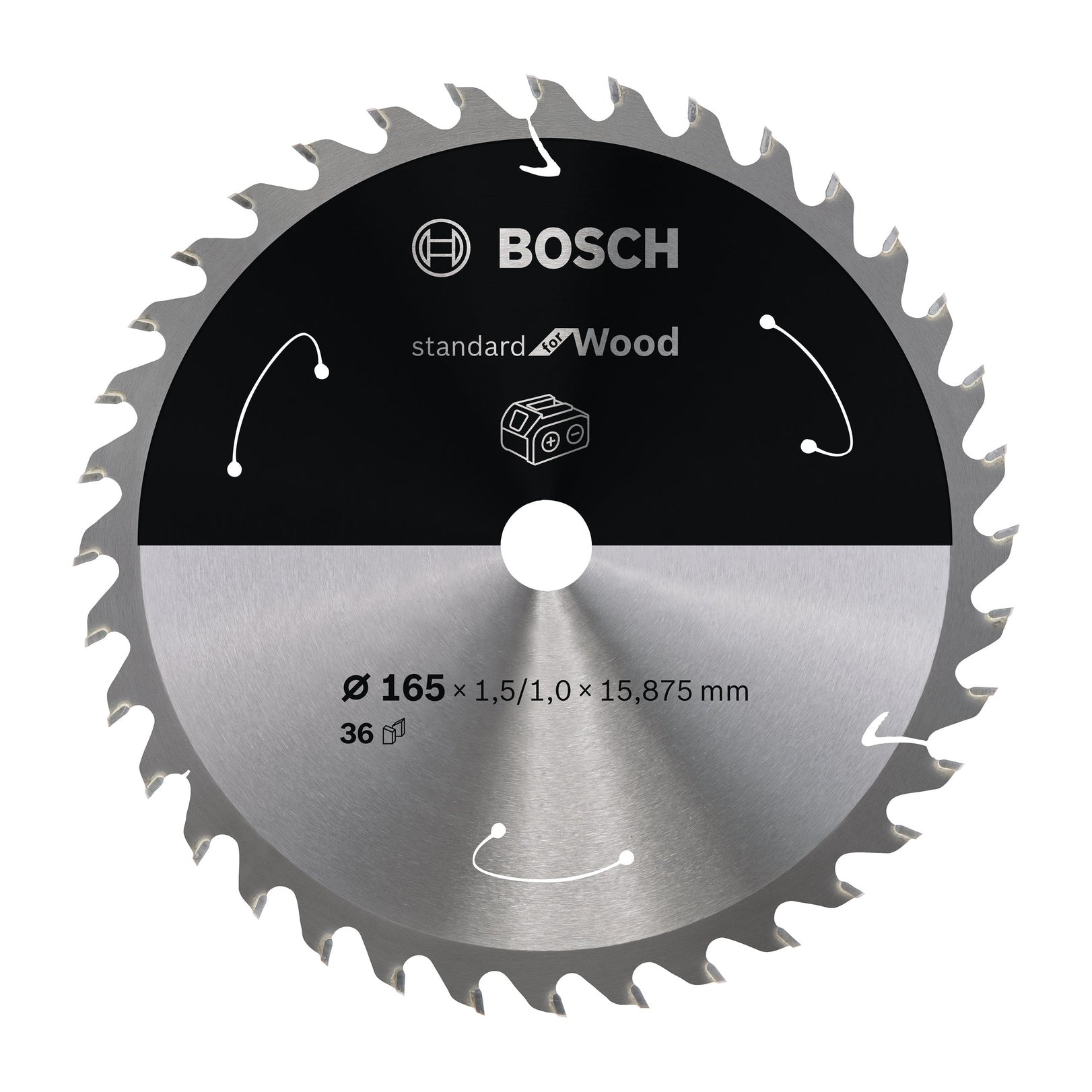 Bosch Professional Circular Saw Blade for Cordless Saws - Standard for Wood - 165x1.5/1x15.875 T36