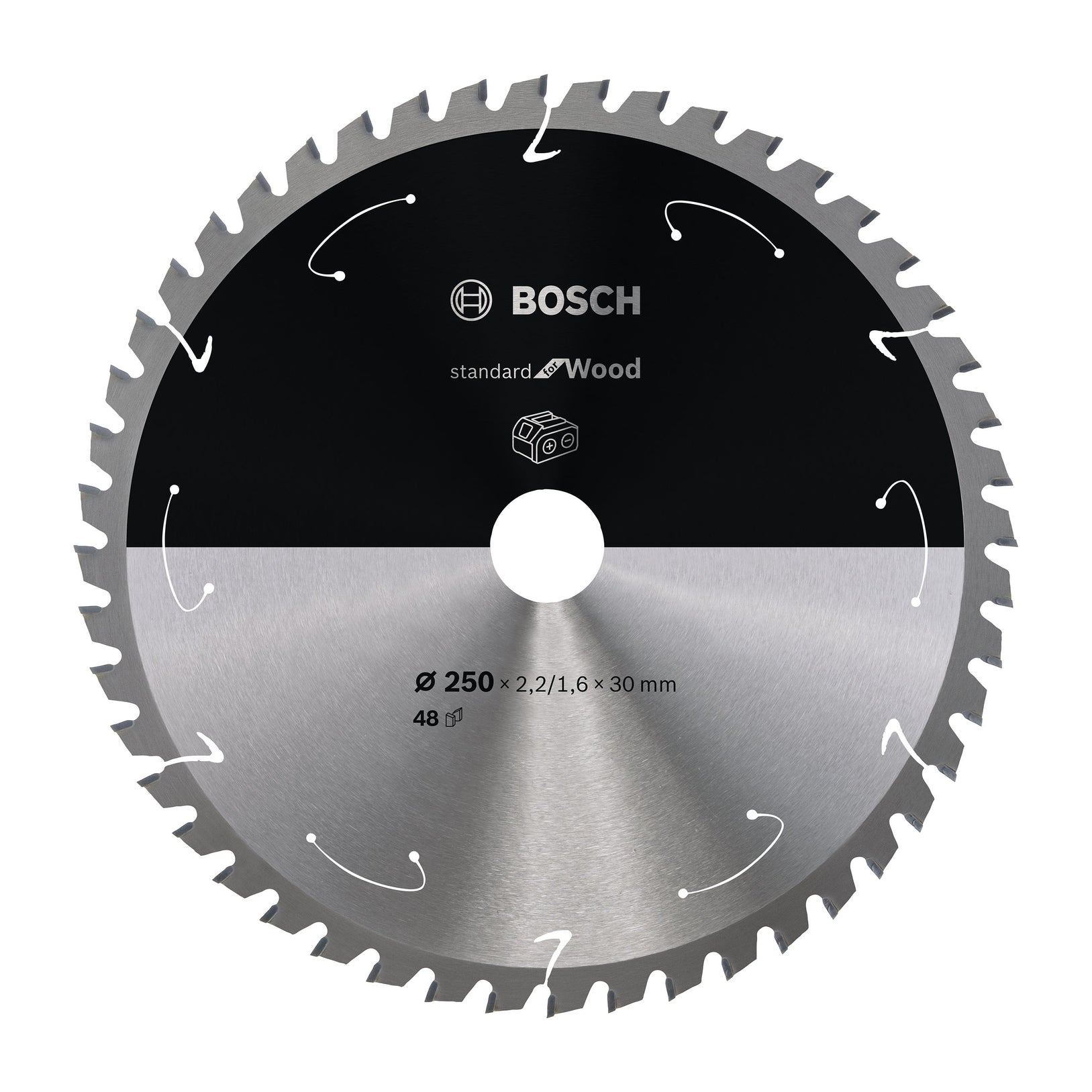 Bosch Professional Circular Saw Blade for Wood - Cordless Saws - 250x2.2/1.6x30 T48
