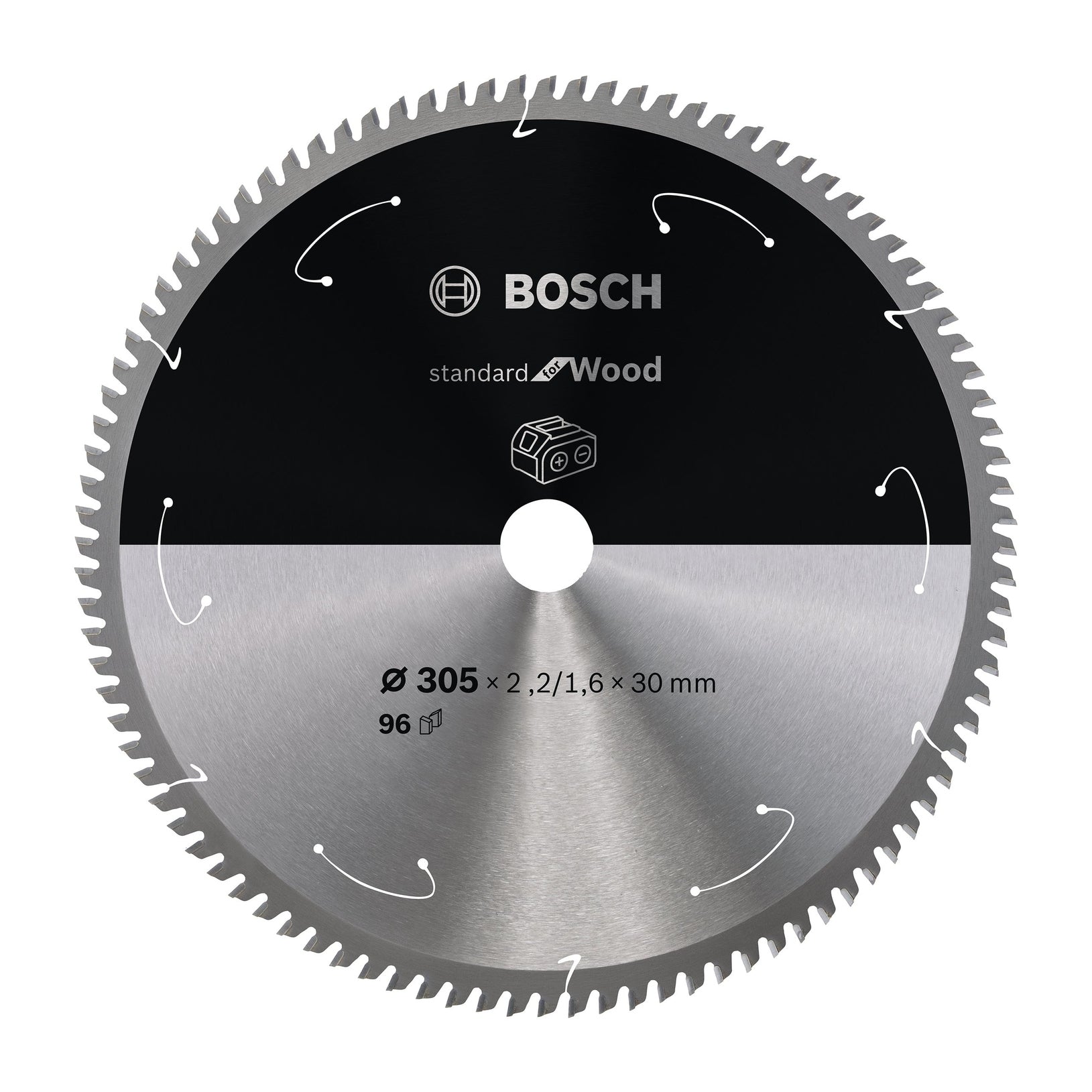 Bosch Professional Circular Saw Blade for Wood - 305x2.2/1.6x30x T96, Cordless Compatible