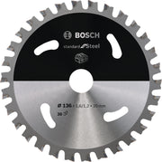 Bosch Professional Circular Saw Blade for Cordless Saws - Standard Steel, 136x1.6/1.2x20 T30