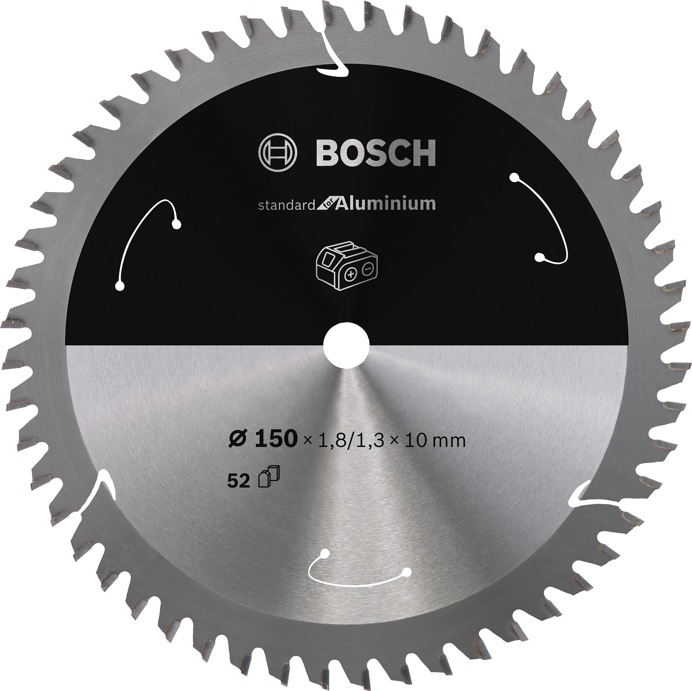 Bosch Professional Aluminium Circular Saw Blade for Cordless Saws - 150x1.8/1.3x10 T52