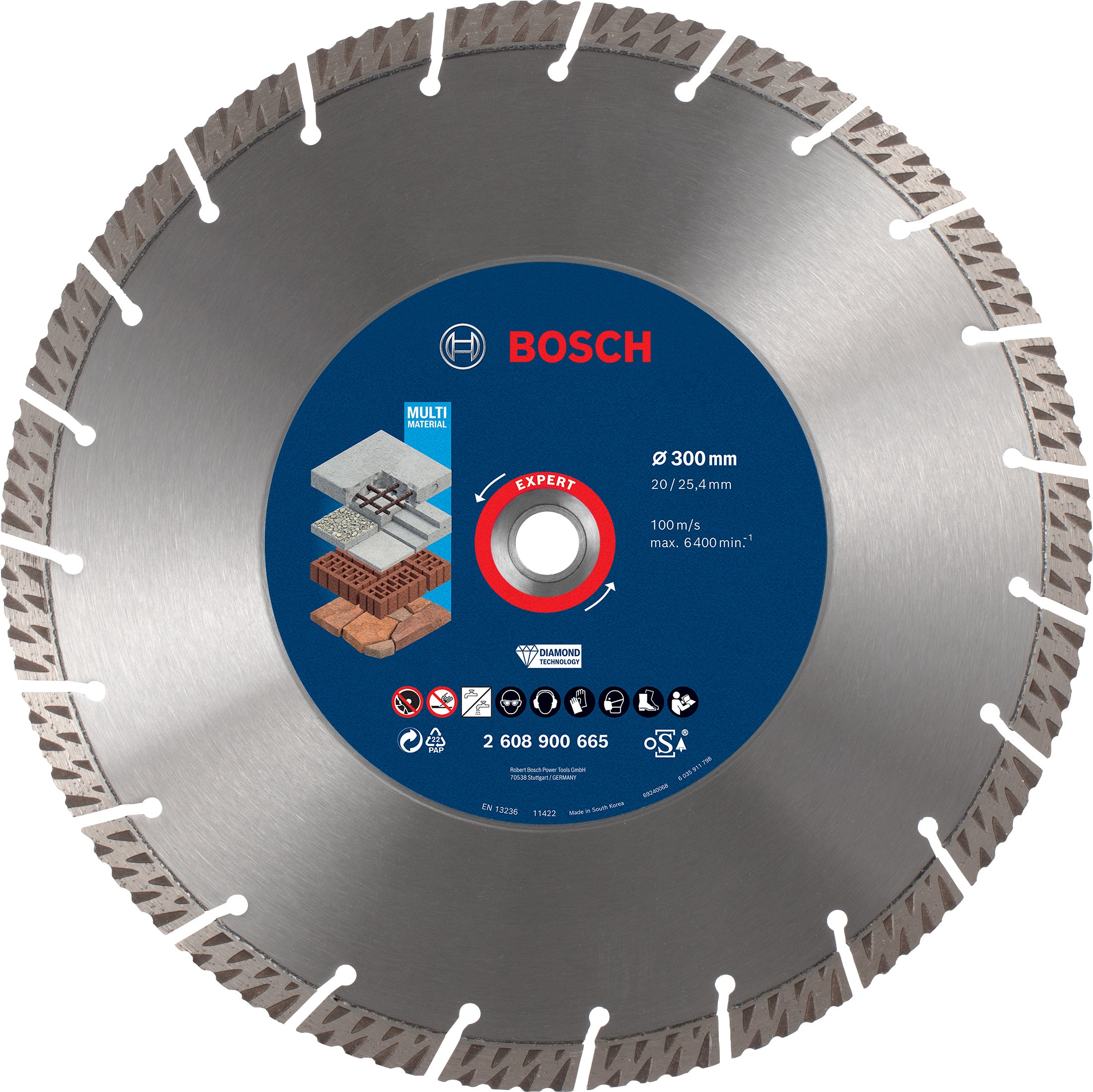 Bosch Professional Expert MultiMaterial Diamond Cutting Disc - 300 x 20/25.40 x 3 x 15 mm