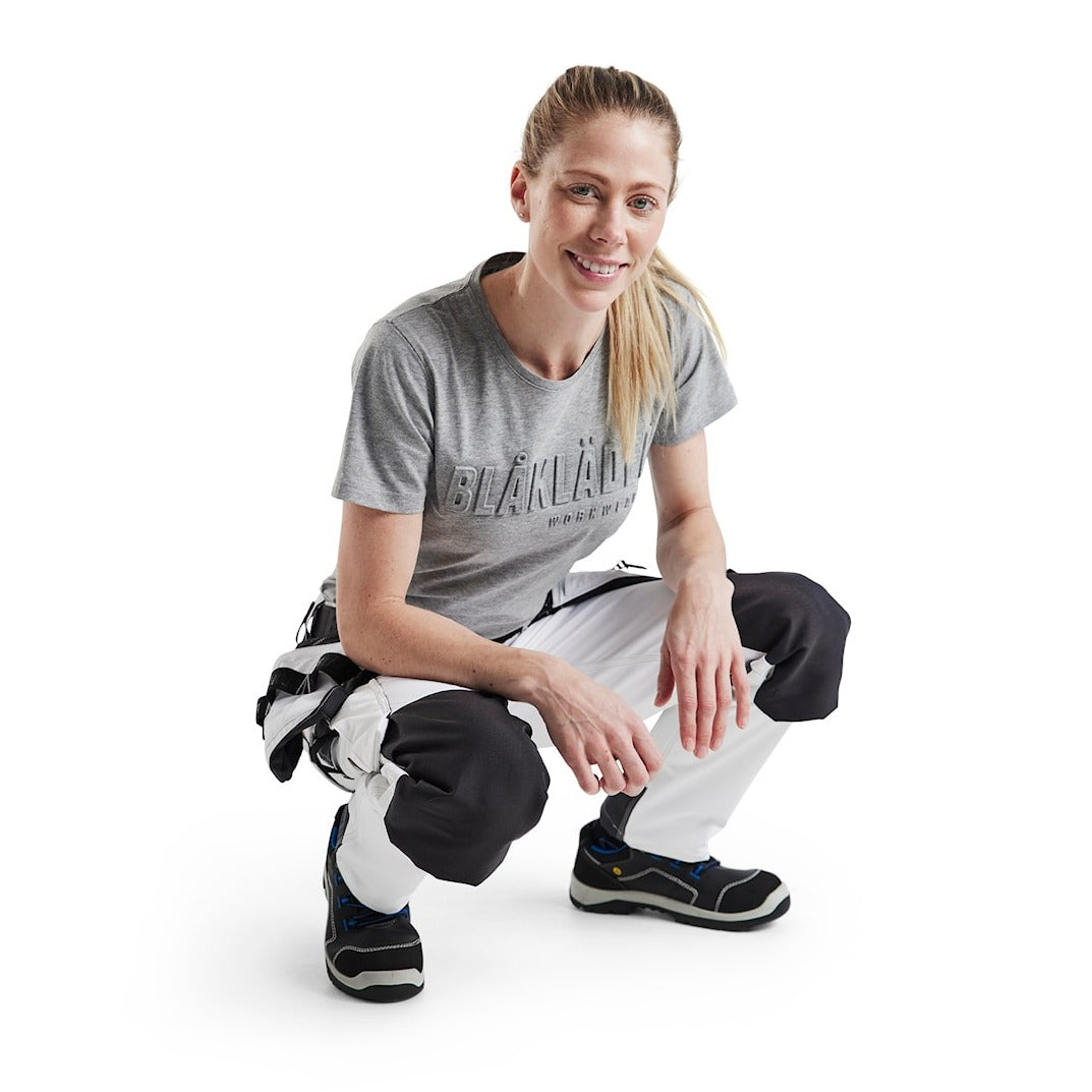 Blaklader Women's Painter Trousers 4-Way Stretch 7179 #colour_white-dark-grey