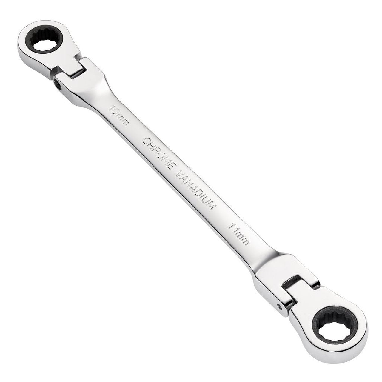 Draper Tools HI-TORQ® Metric Flexible Head Double Ring Ratchet Spanner, 10 x 11mm