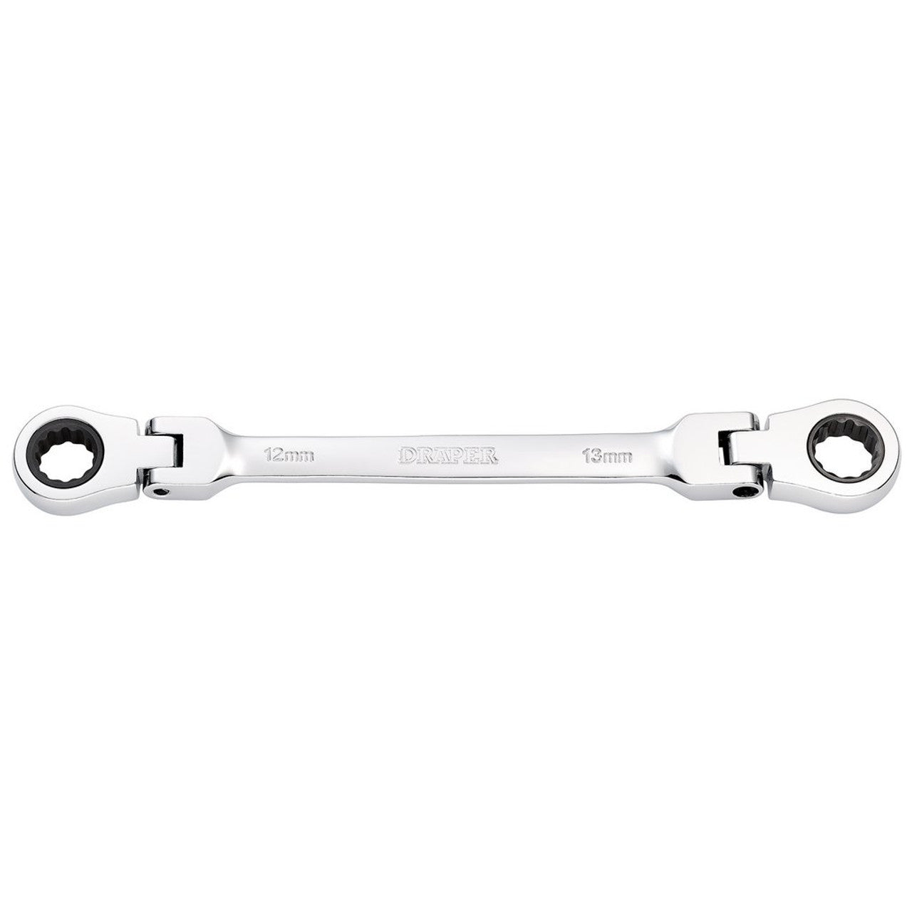 Draper Tools HI-TORQ® Metric Flexible Head Double Ring Ratchet Spanner, 12 x 13mm