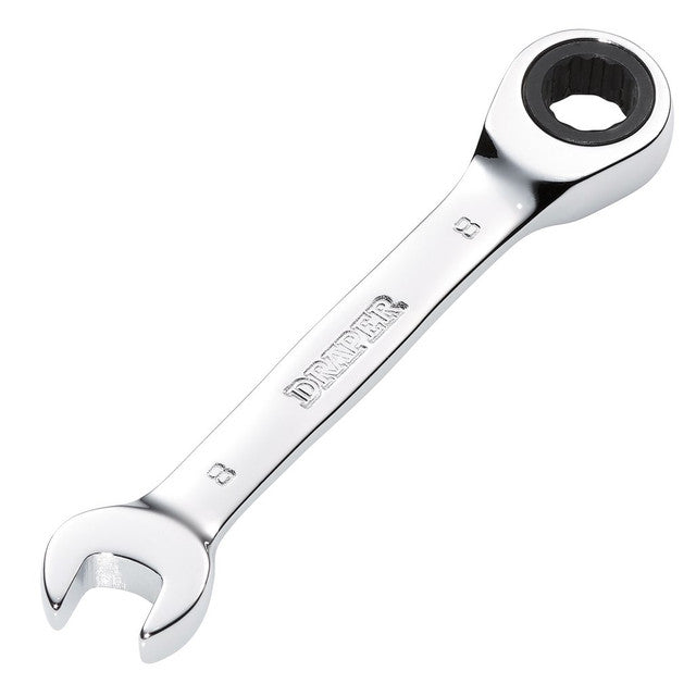 Draper Tools HI-TORQ® Metric Stubby Ratchet Combination Spanner, 8mm