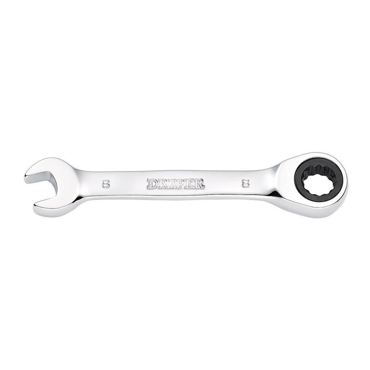 Draper Tools HI-TORQ® Metric Stubby Ratchet Combination Spanner, 8mm