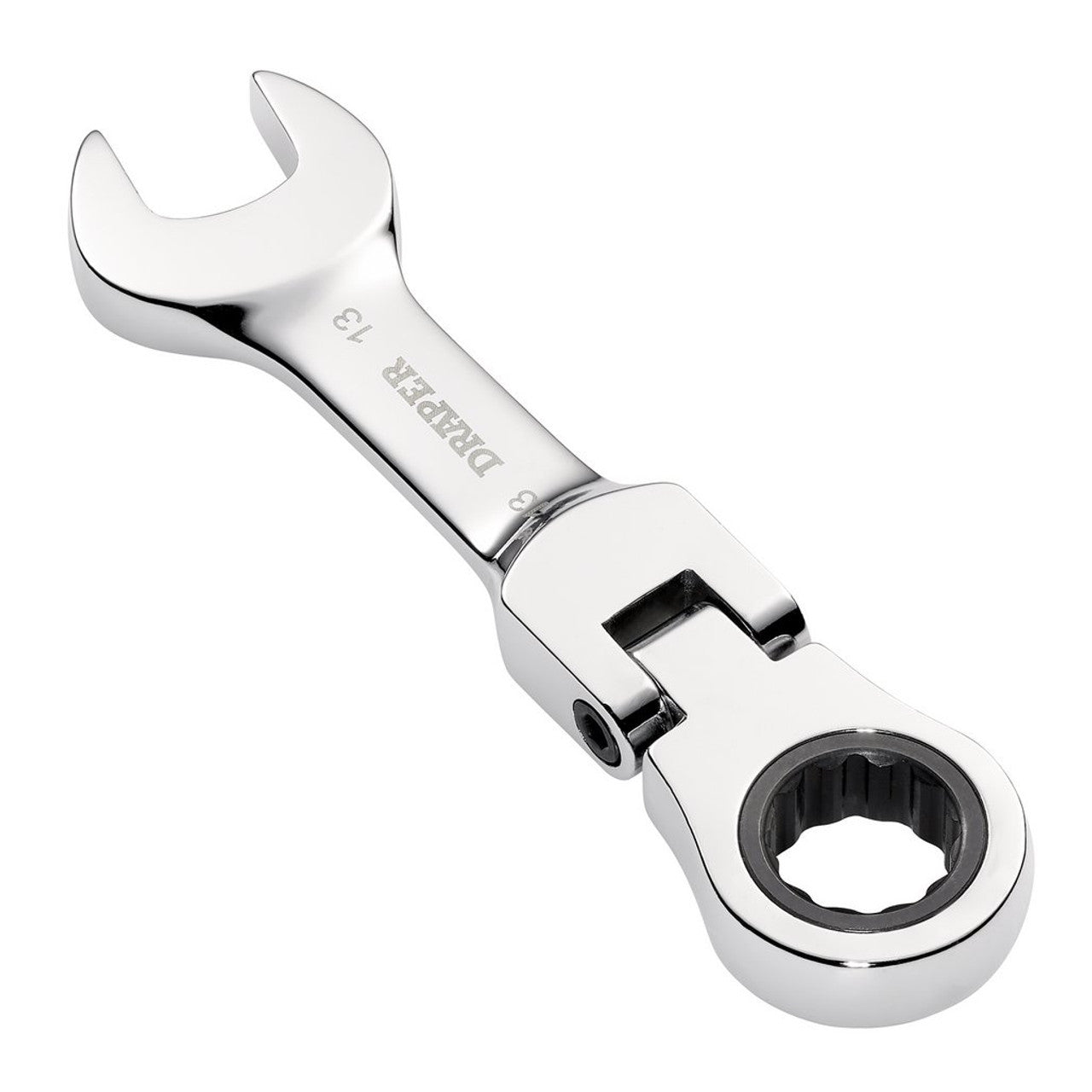 Draper Tools HI-TORQ® Metric Stubby Flexible Head Ratchet Combination Spanner, 13mm