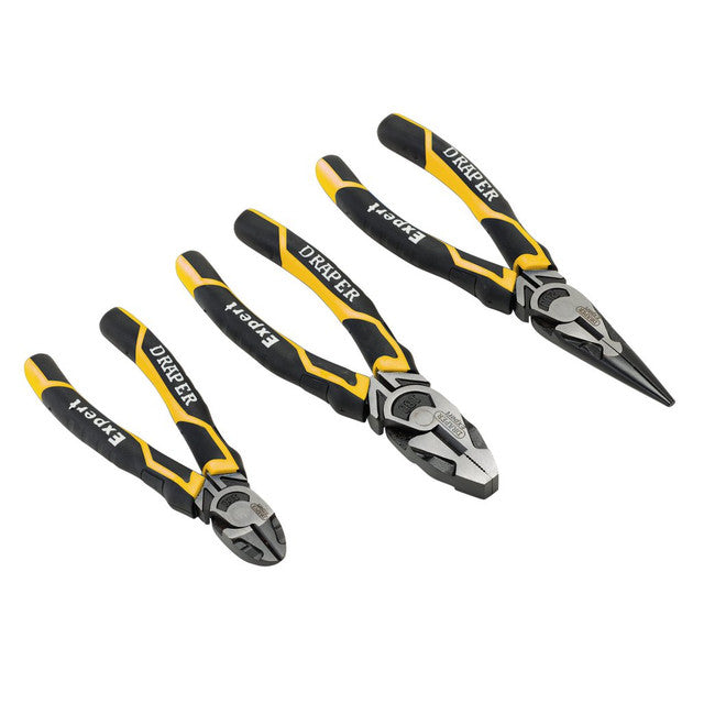 Draper Tools Expert High Leverage Plier Set, Yellow (3 Piece)