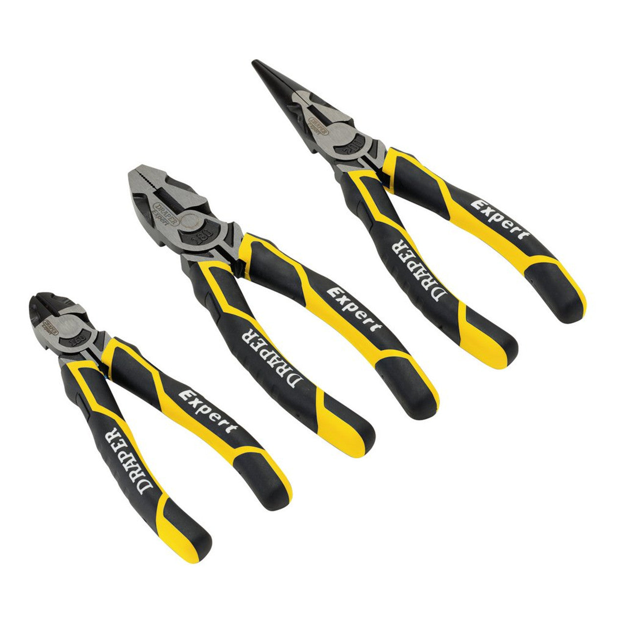 Draper Tools Expert High Leverage Plier Set, Yellow (3 Piece)