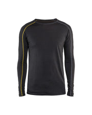 Blaklader Underwear Top Xlight, 100% Merino 4799 #colour_dark-grey-yellow