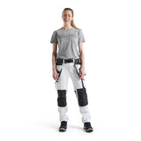 Blaklader Women's Painter Trousers 4-Way Stretch 7179 #colour_white-dark-grey