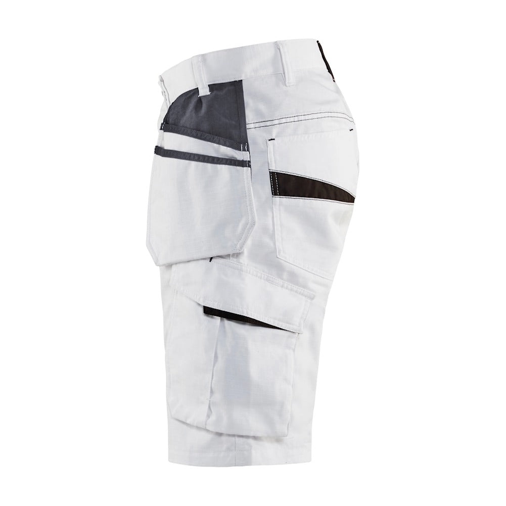Blaklader Painters Shorts with Stretch 1099 #colour_white-dark-grey
