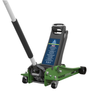 Sealey Trolley Jack 3 Tonne Low Profile Rocket Lift Hi-Vis Green