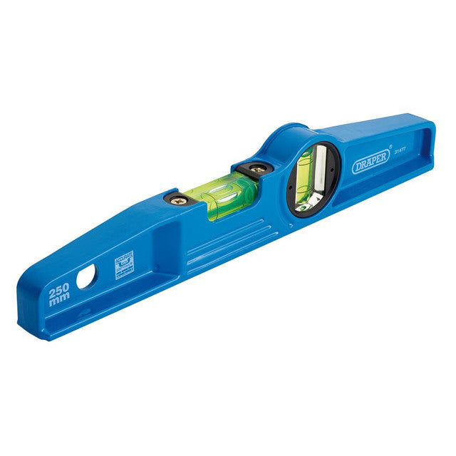 Draper Tools Magnetic Cast Boat Level, 250mm, Blue